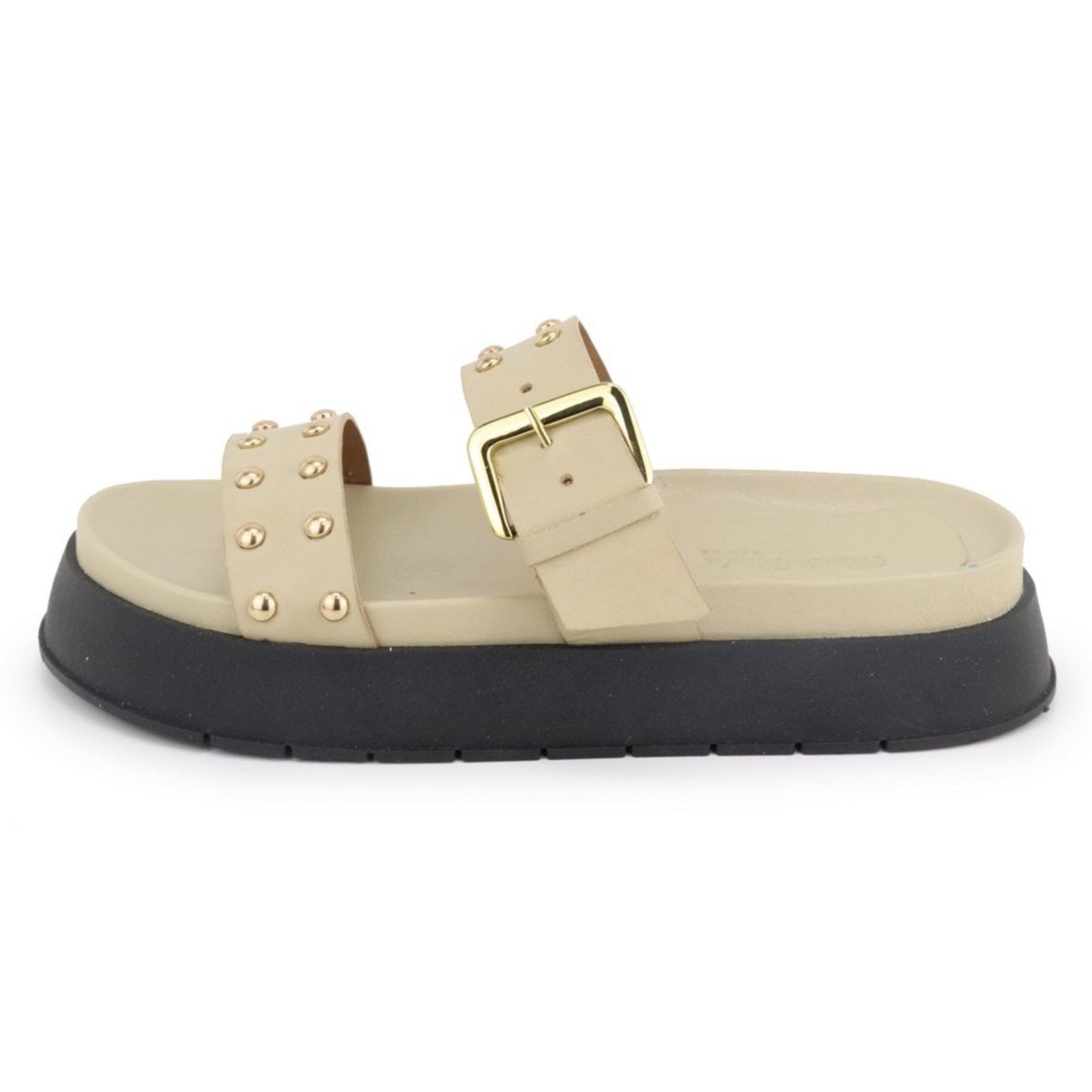 Imagem principal Sandália Papete Flatform Feminina Conforto em Couro Cravo Maria Paula Chapanhe MARIA PAULA off-white