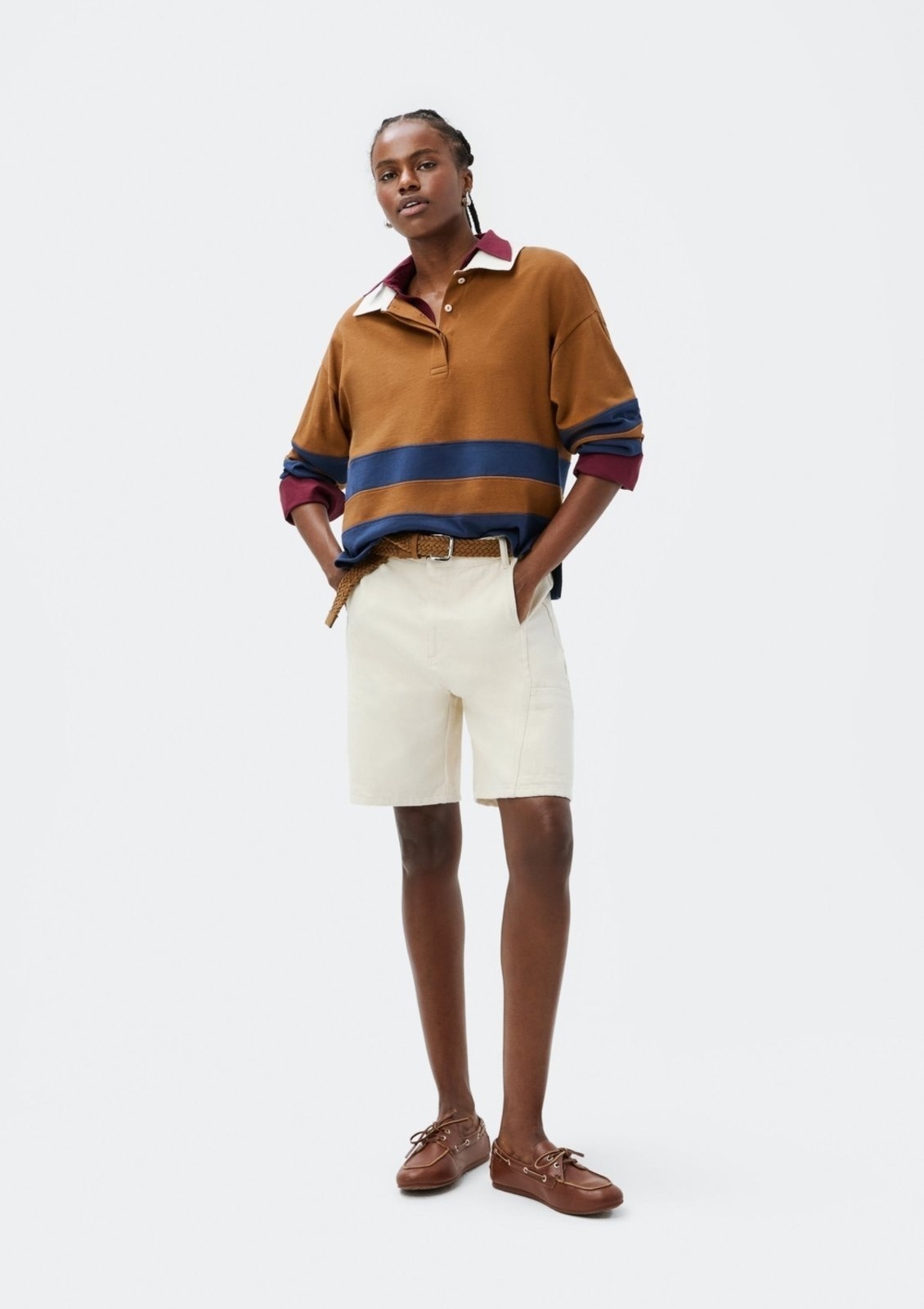 Imagem principal Bermuda Feminina Reta Em Sarja Hering marrom