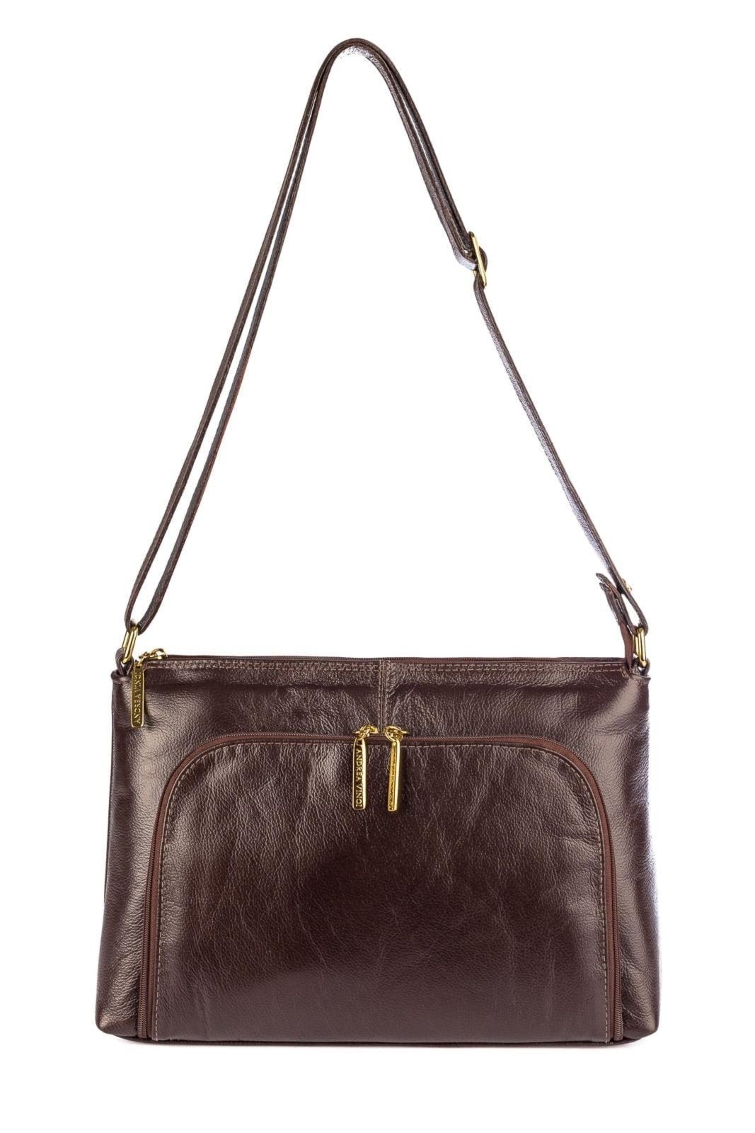 Imagem principal Bolsa de couro liso tiracolo Ninna Andrea Vinci marrom