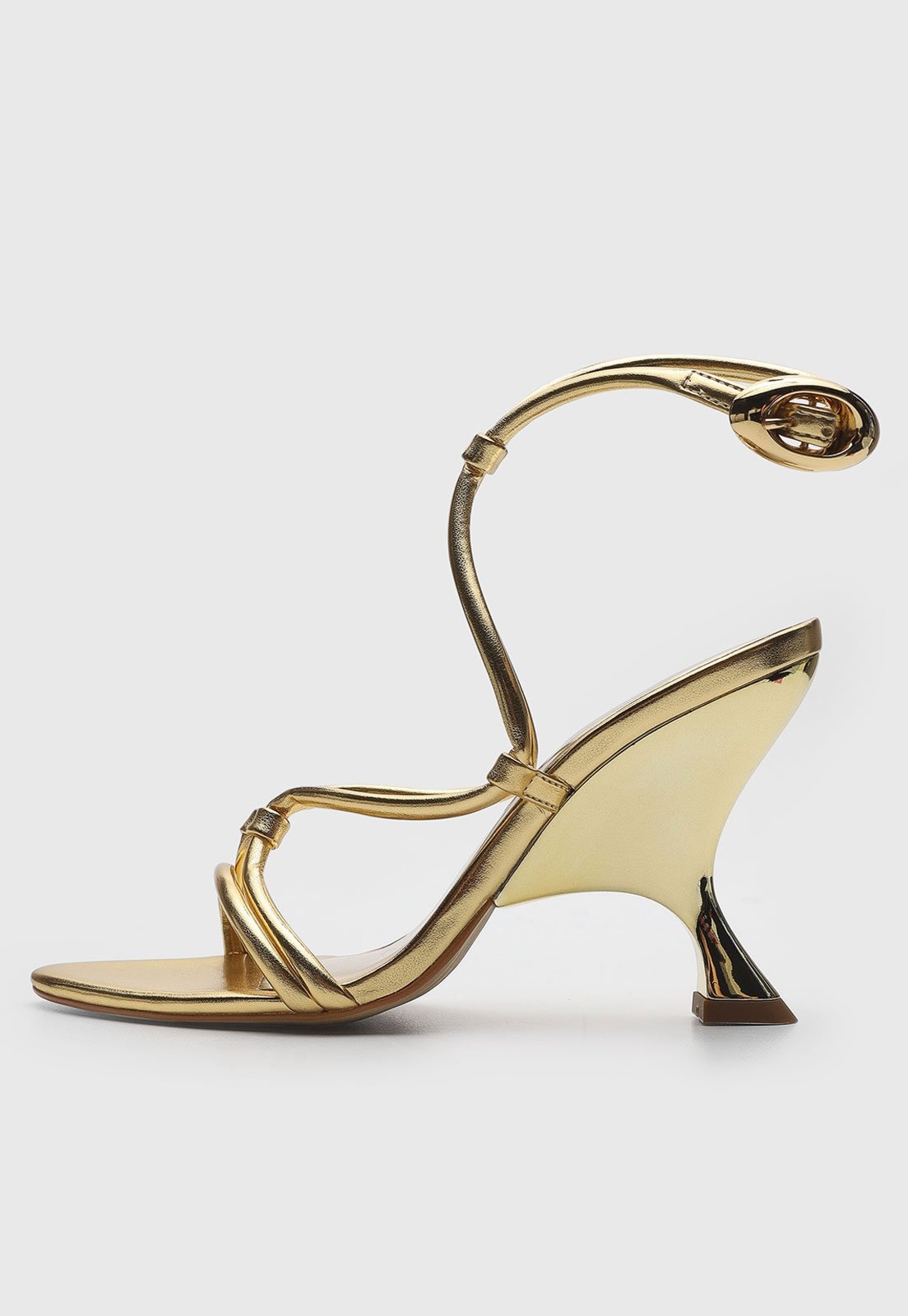 Imagem principal Sandália Feminina Lança Perfume Salto Escultural Dourada Lança Perfume dourado