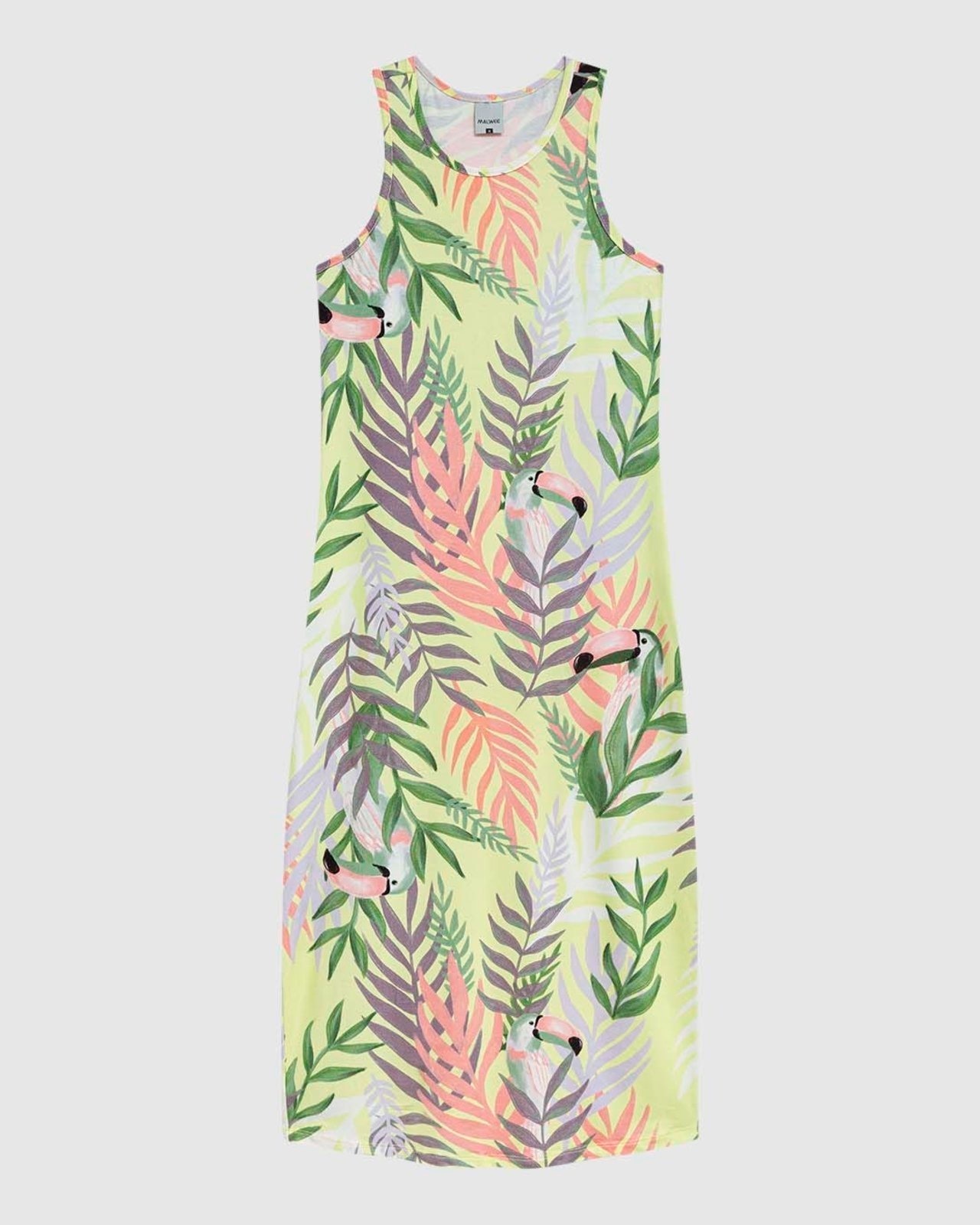 Imagem principal Vestido Midi Feminino Estampado Sem Manga Em Viscose Stretch Malwee verde