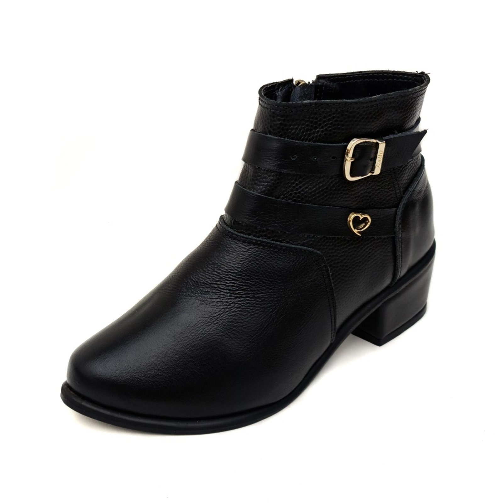 Imagem principal Bota Salto Bloco em Couro Stela Preta Amo Calçados preto