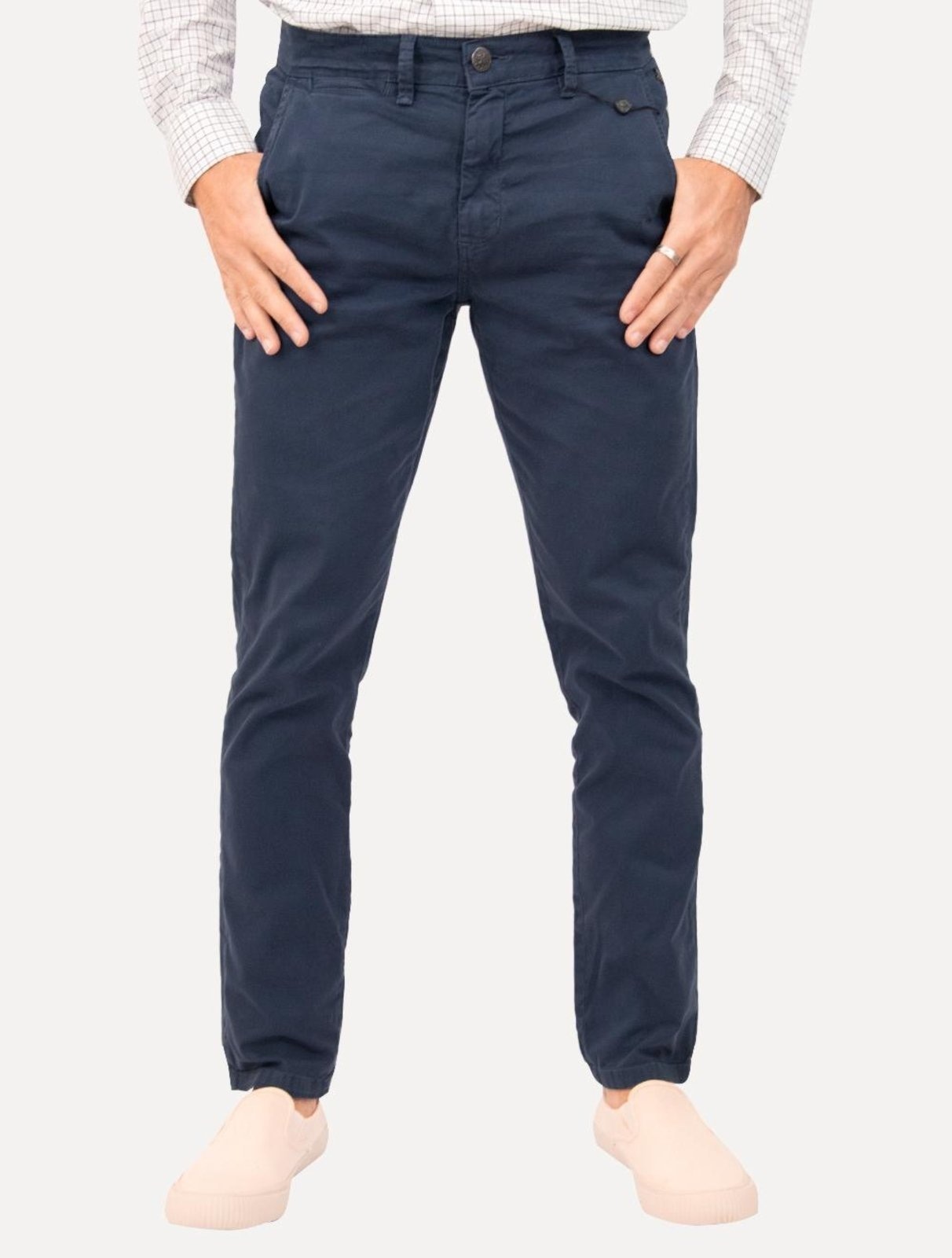 Imagem principal Calça Dudalina Masculina Sarja Slim Faca Metal Color Marinho Dudalina azul