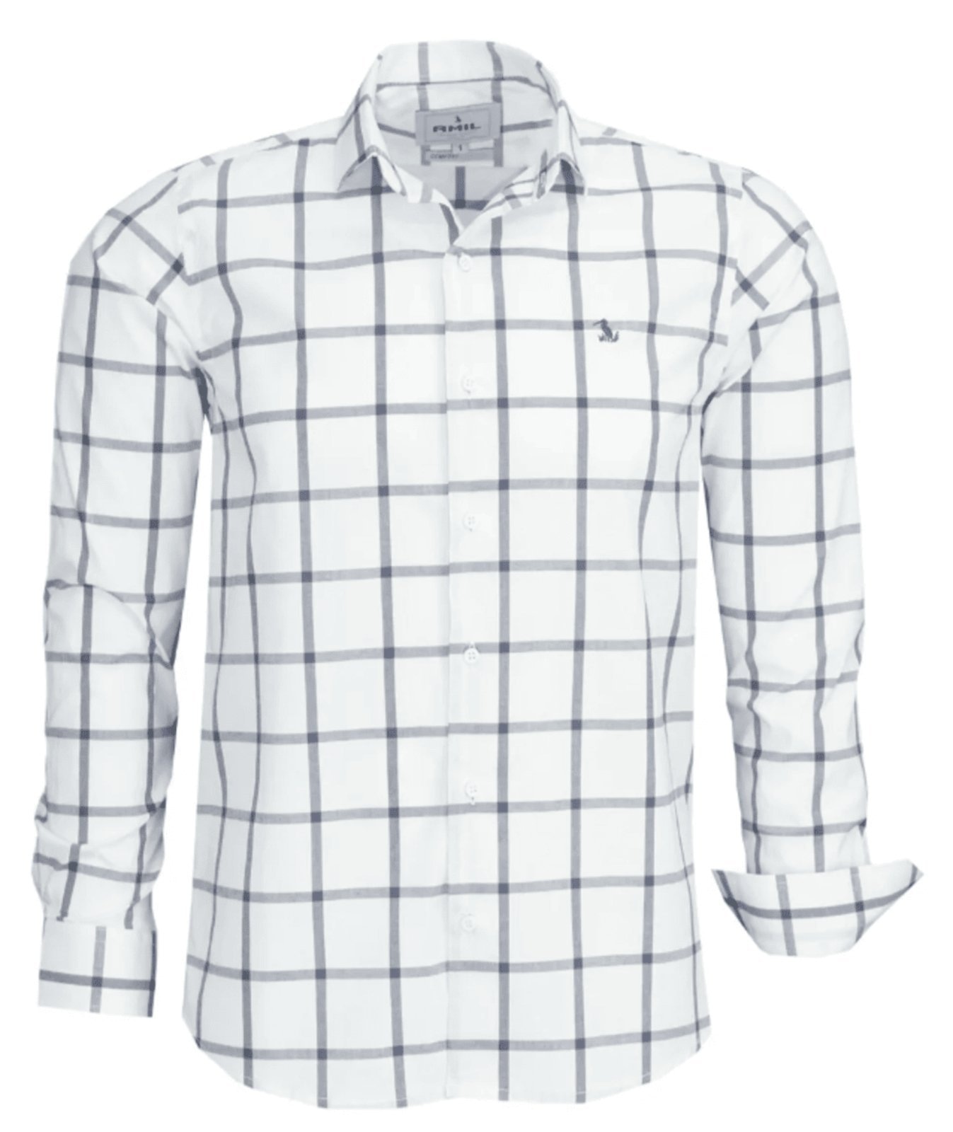 Imagem principal Camisa Casual Amil Com Elastano Comfort Xadrez Owen Manga longa Luxo Cor01 Amil branco