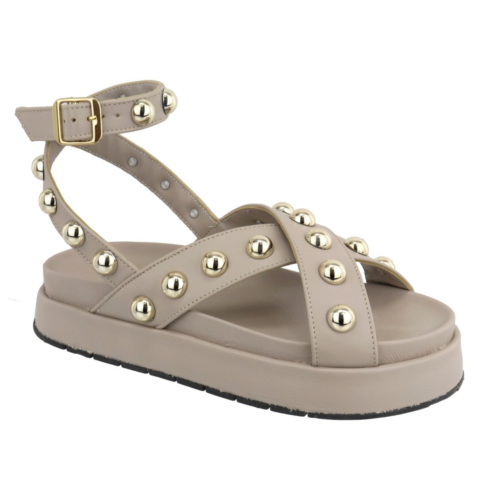 Imagem principal Sandalia Papete Flatform Feminina Bolinhas Off White Sola Alta TELLINI STORE off-white white