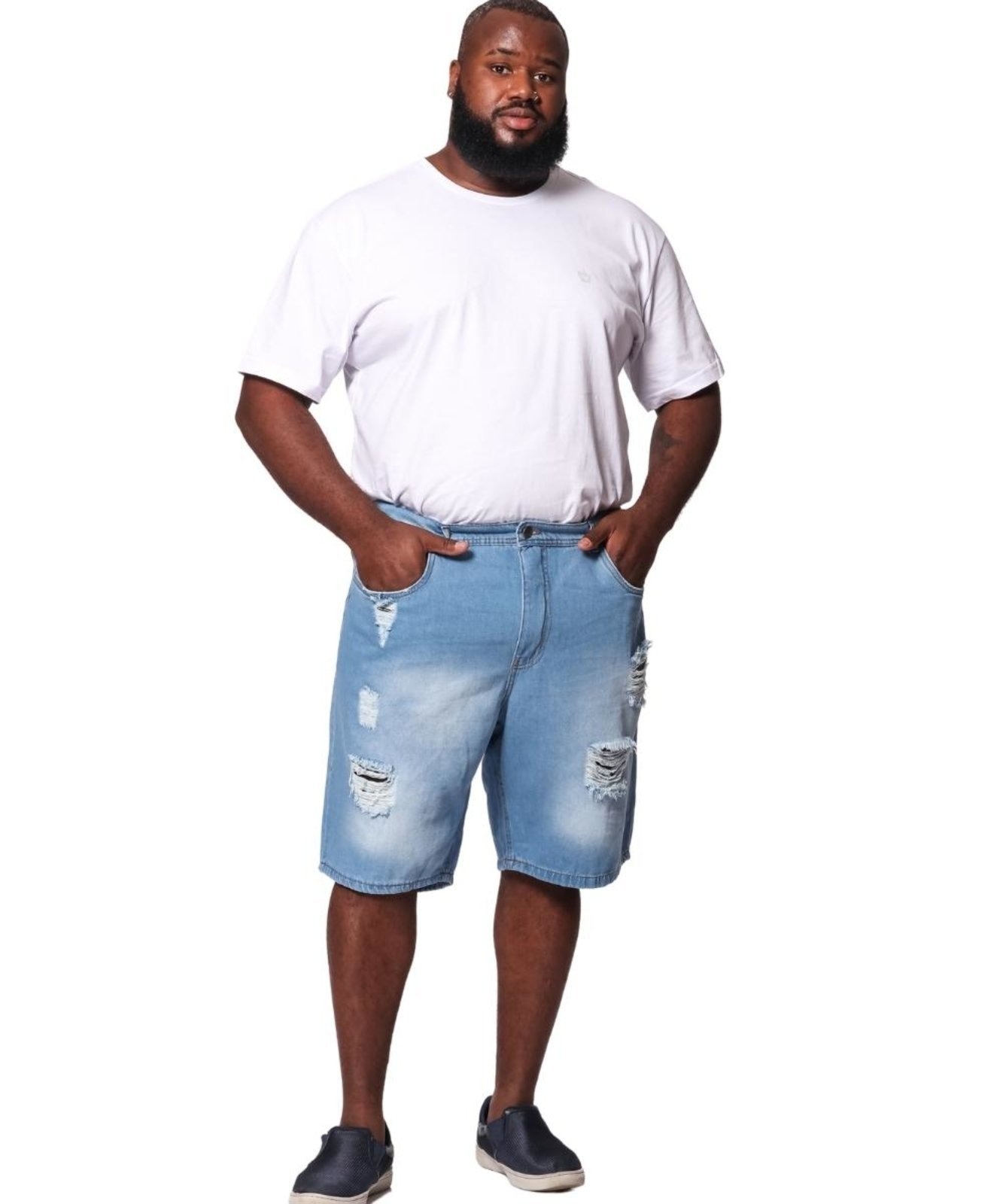 Imagem principal Bermuda Masculina Jeans Plus Skinny Razon Jeans multicolorido