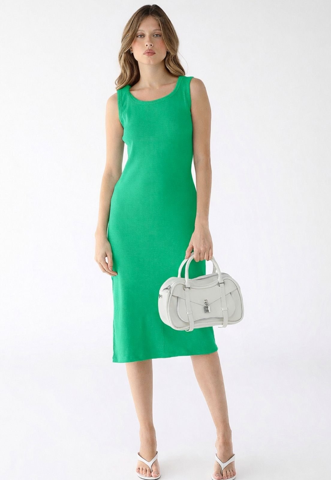 Imagem principal Vestido Midi Levosch De Alça E Fenda Ribana Menta 77VS LEVOSCH verde