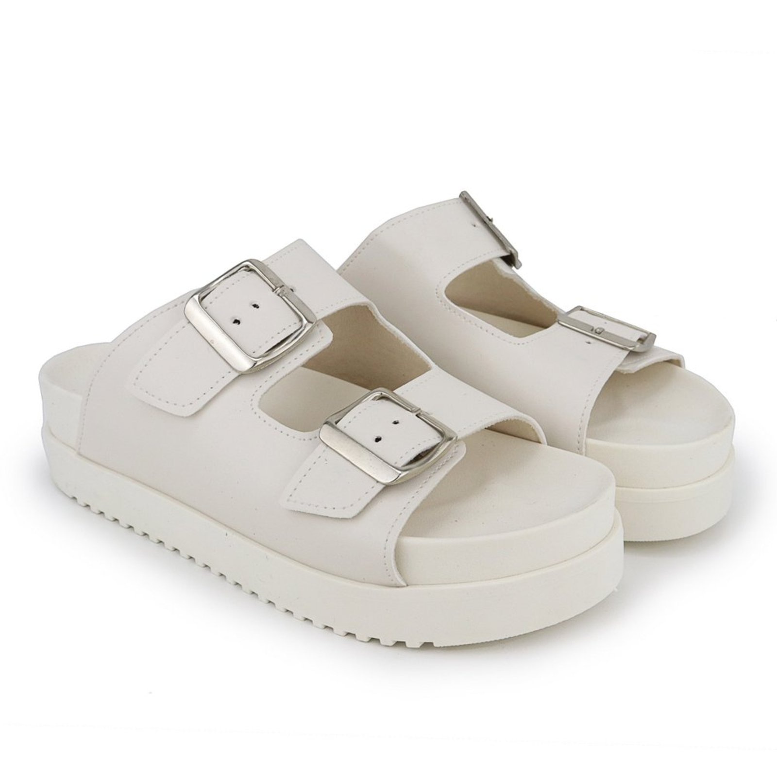 Imagem principal Sandália Chinelo Casual Plataforma Papete Macio Off White Nine4 nude/off-white white