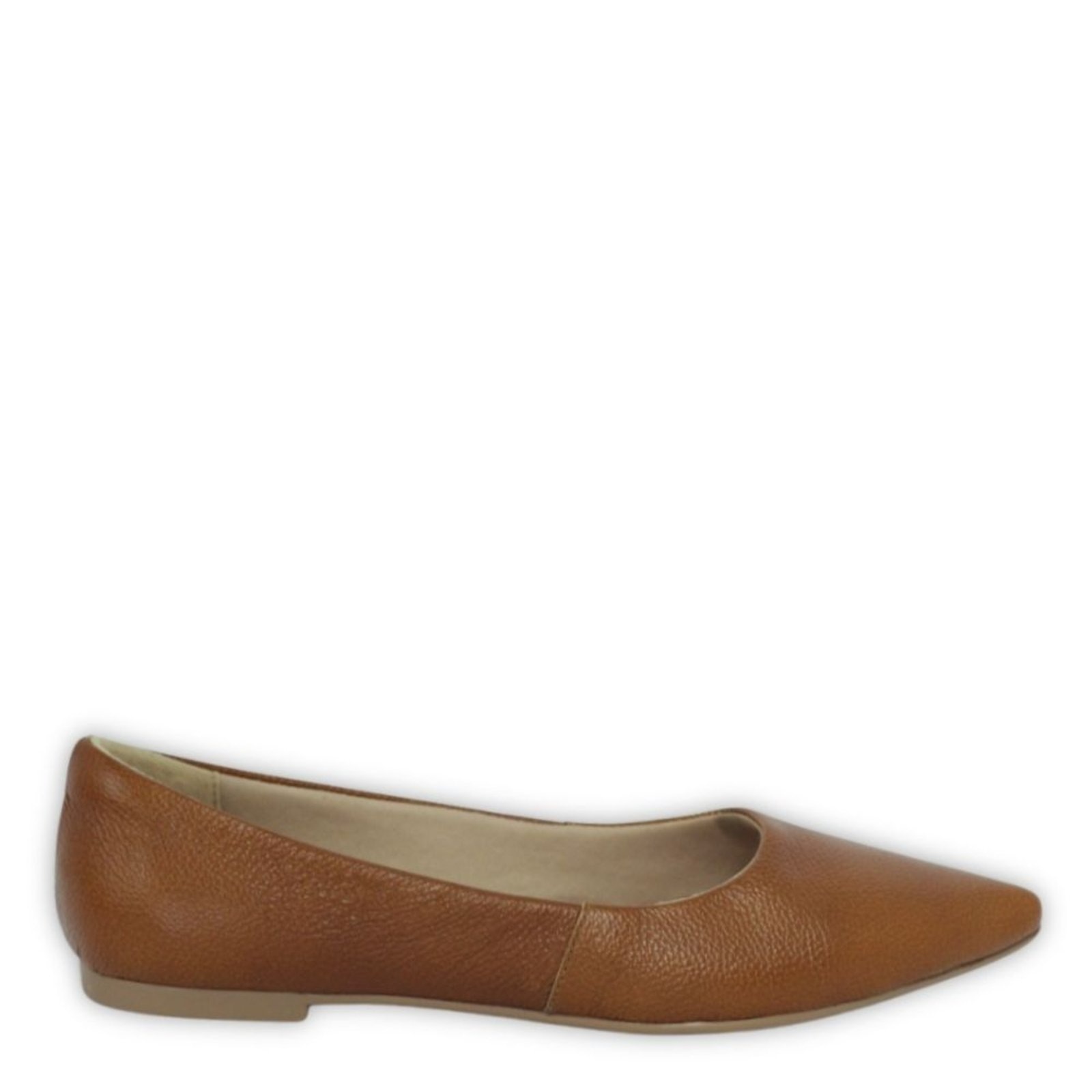 Imagem principal Sapatilha Feminina Bico Fino em Couro Salto Baixo Claro Spinelli marrom