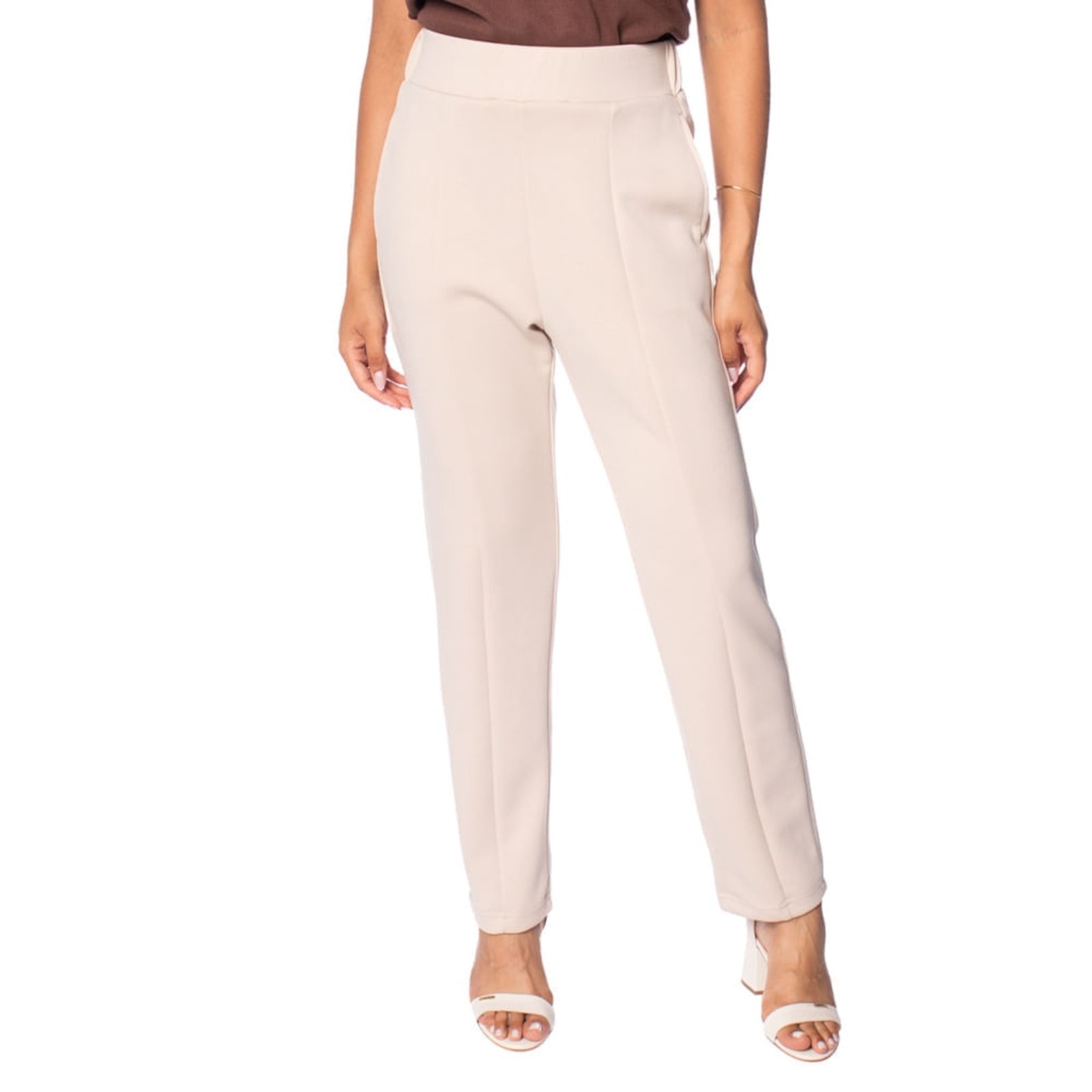 Imagem principal Calça Feminina Pellini Reta Cintura Alta Creme Pellini nude