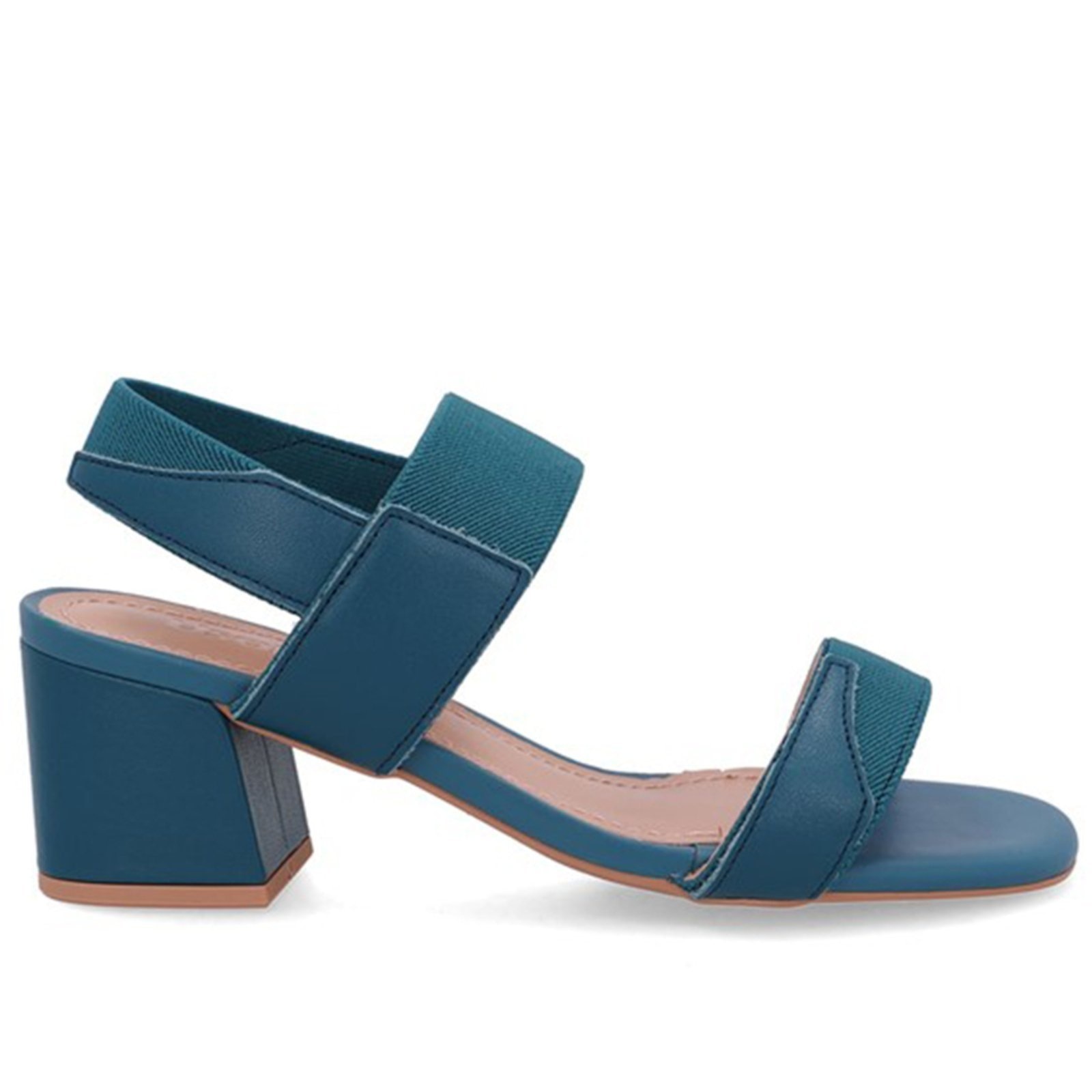 Imagem principal Sandália Couro Bico Quadrado Tira Elástico Usaflex Esmeralda - 003 Usaflex azul
