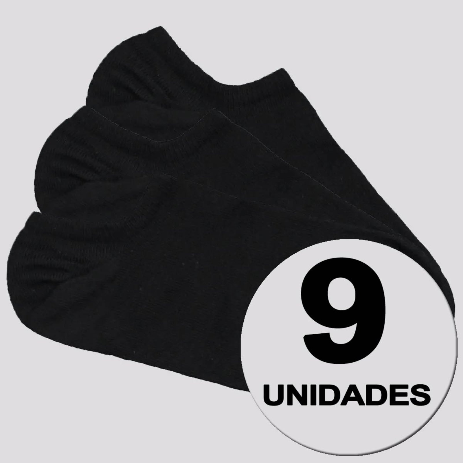 Imagem principal Kit Meia Selene Sapatilha Invisível Feminina 9 Pares Preta SELENE preto