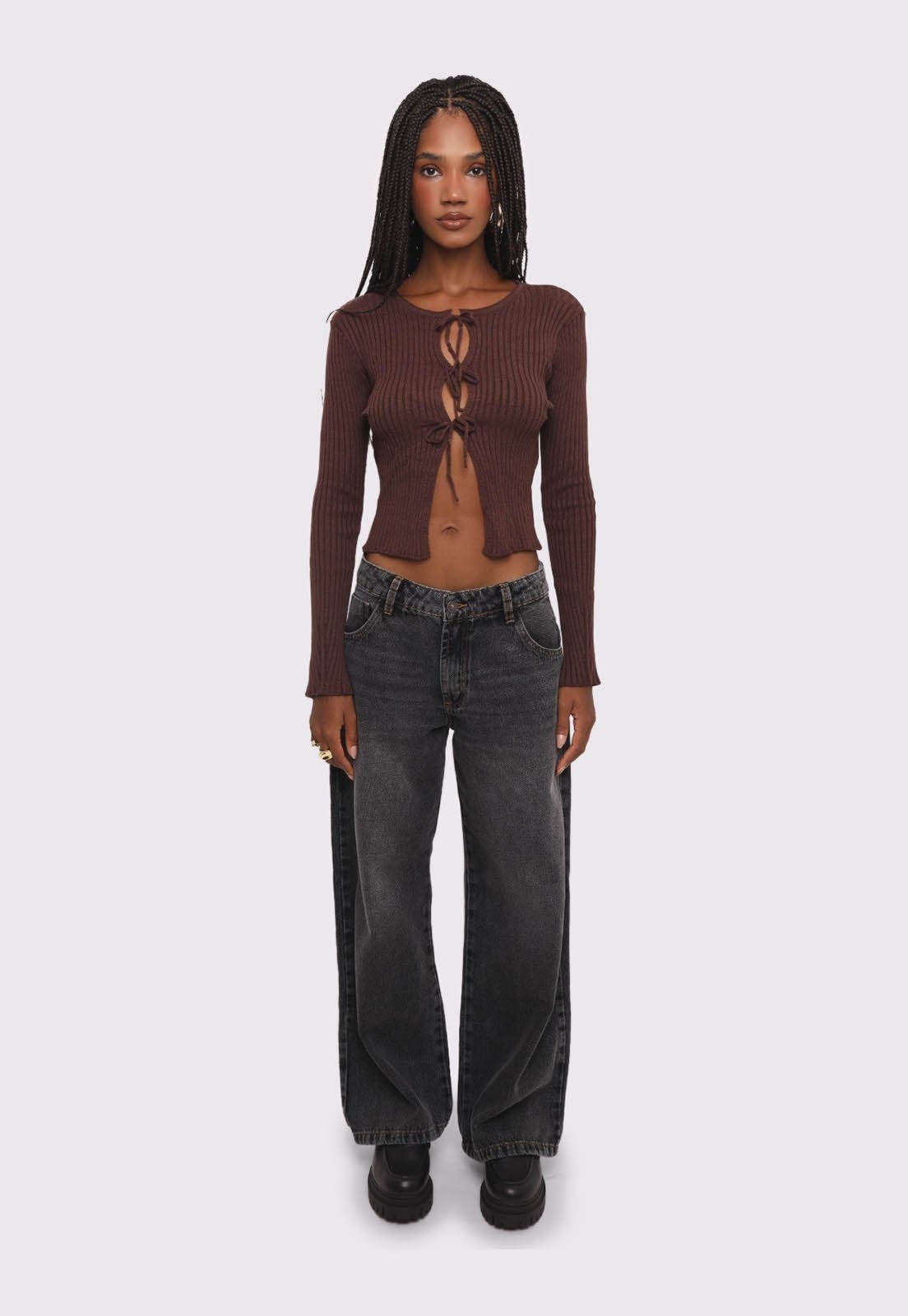 Imagem principal calça jeans britney estonado Mundo Lolita mundololita cinza