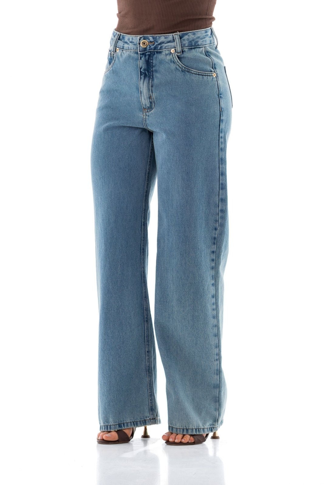 Imagem principal Calça Feminina Arauto Wide Leg Dirty ARAUTO JEANS azul/jeans