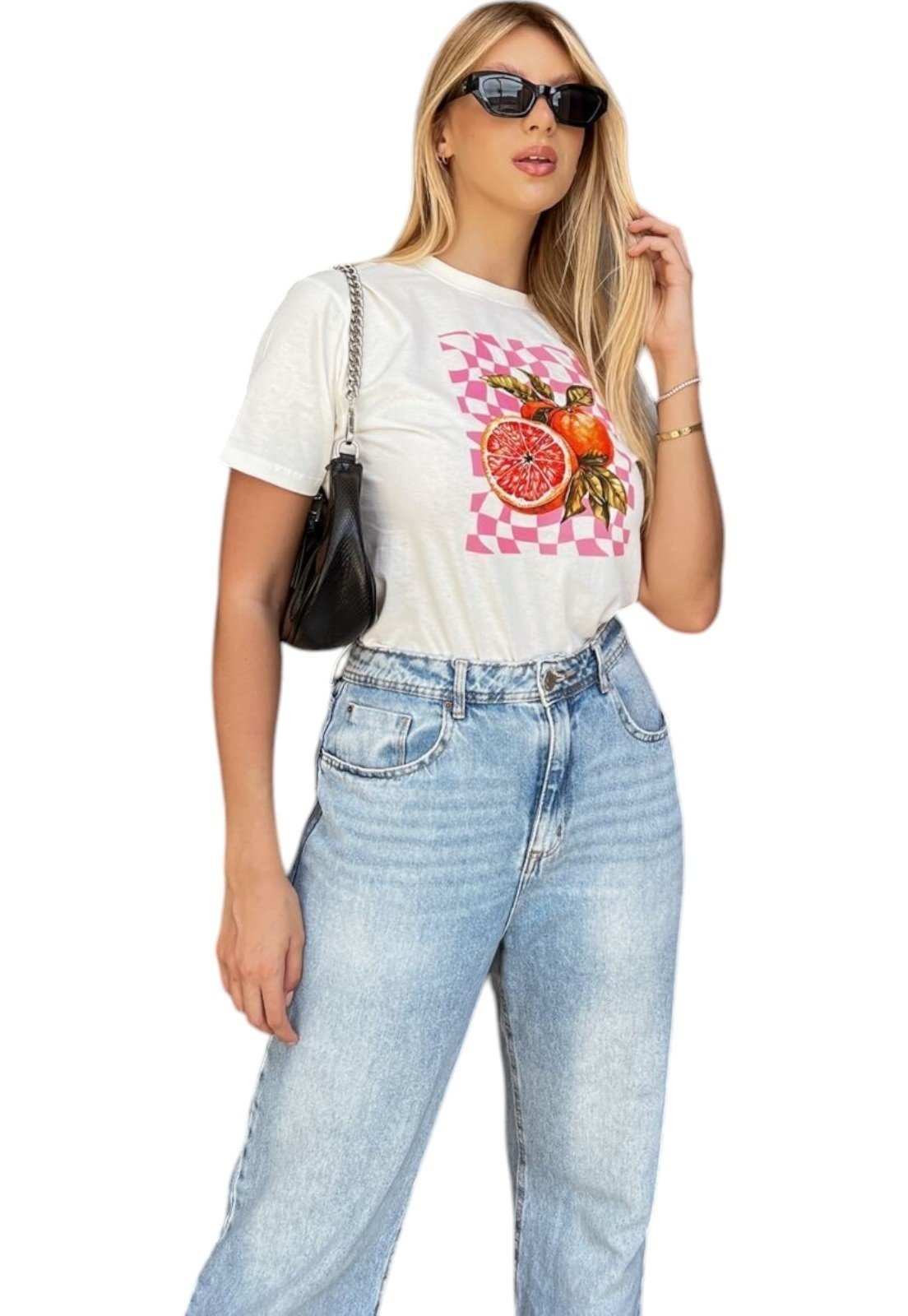 Imagem principal Camiseta Feminina Off Laranja Groovy Cianitas off-white