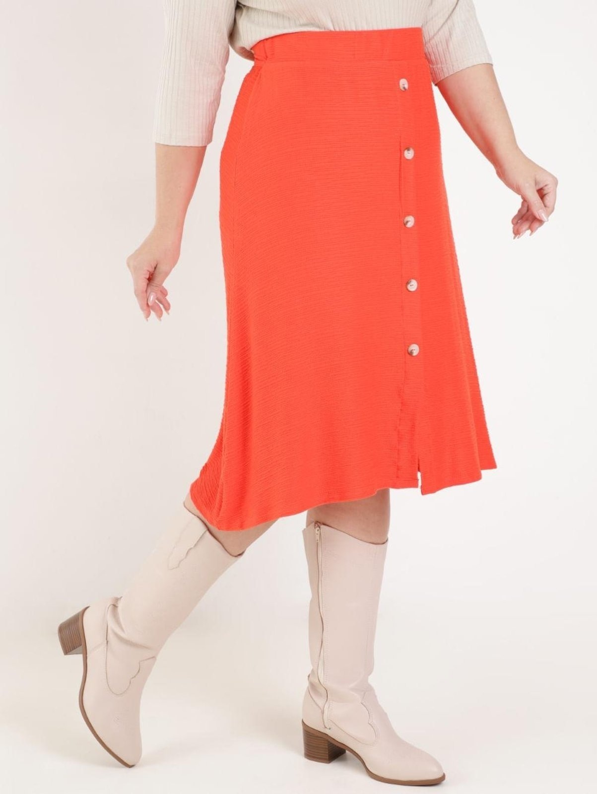 Imagem principal Saia Média Autentique Plus Size Feminina Autentique laranja