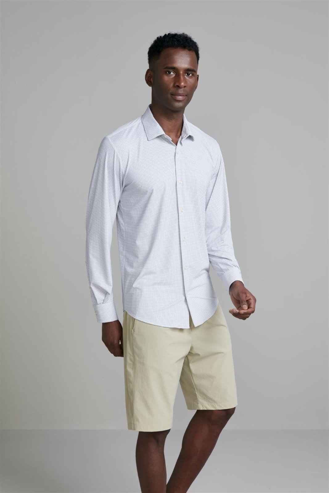 Imagem principal HIGHSTIL Camisa Tecnocomfy Slim Fit Listrada Claro HIGHSTIL cinza