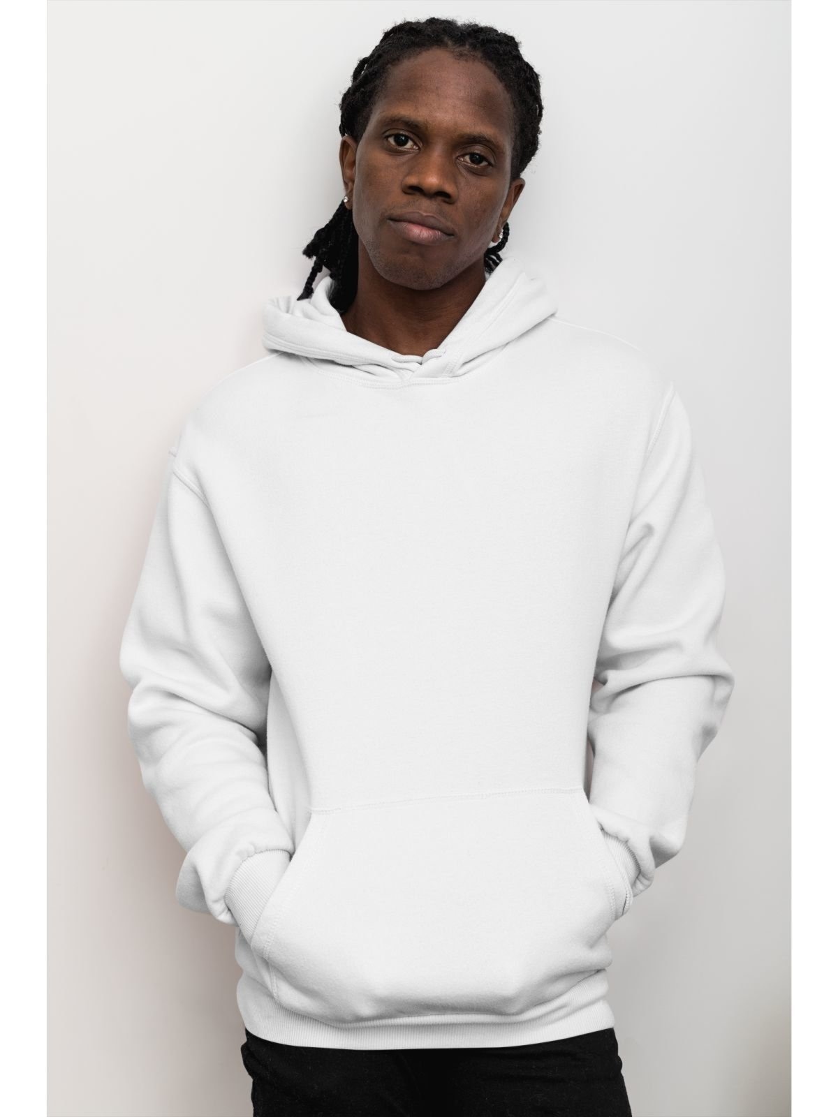 Imagem principal Moletom Masculino Blusa de Frio Casaco Com Capuz Canguru Genuine branco