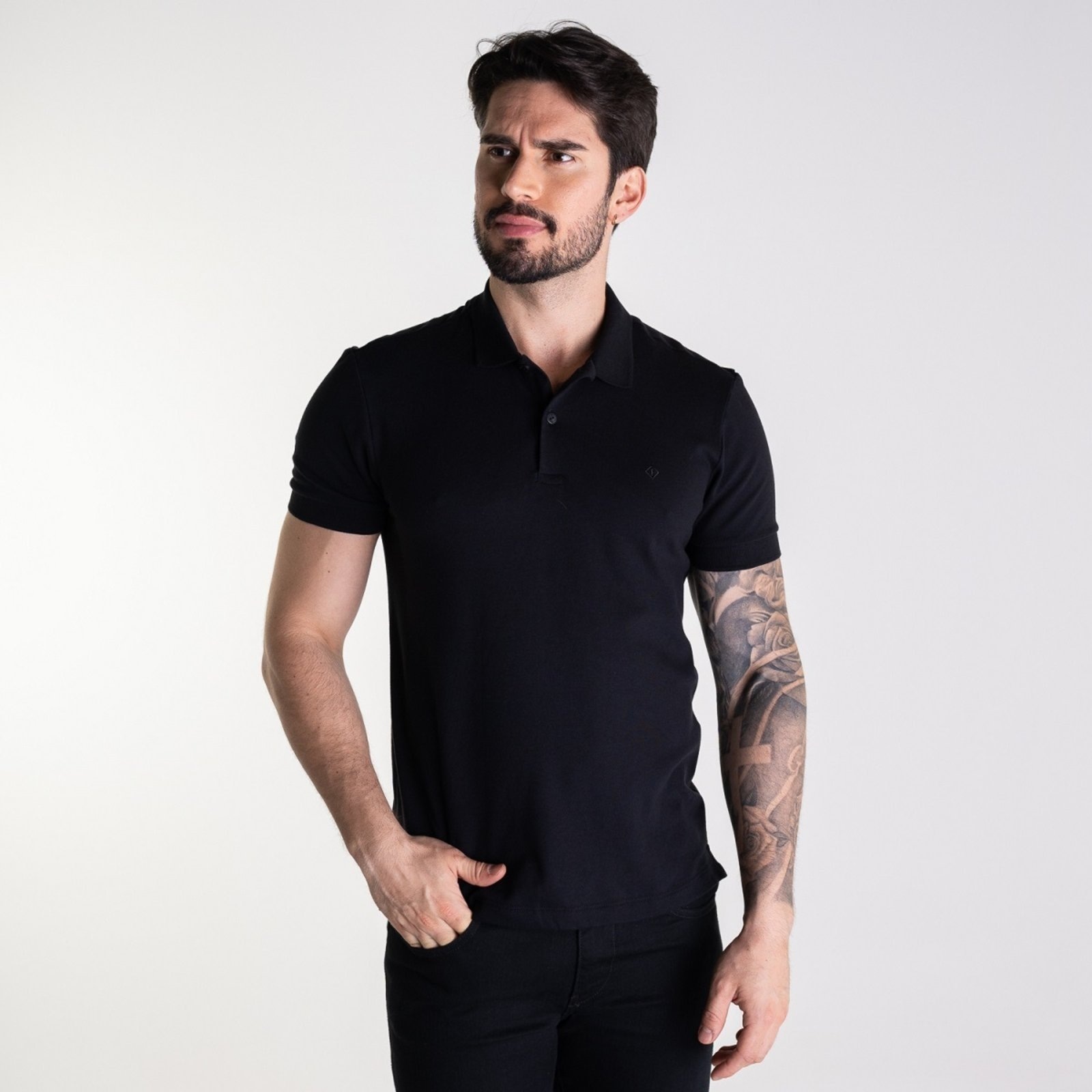 Imagem principal Camisa Polo Forum Algodão Pima Preta Forum preto