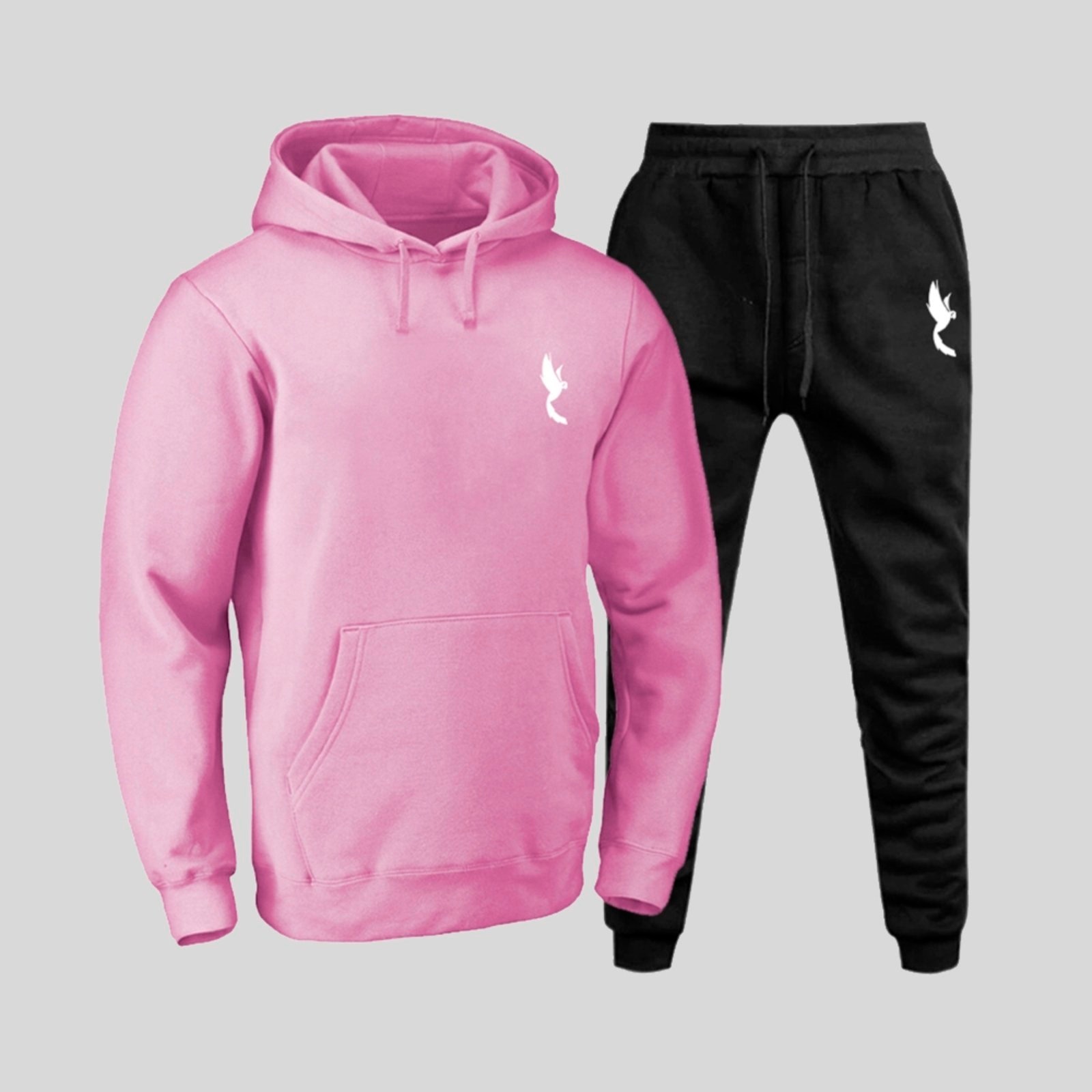 Imagem principal Conjunto Moletom Masculino Polo Blu Flanelado em Algodão Rosa com Bolso e Capuz do P ao Polo Blu rosa blu