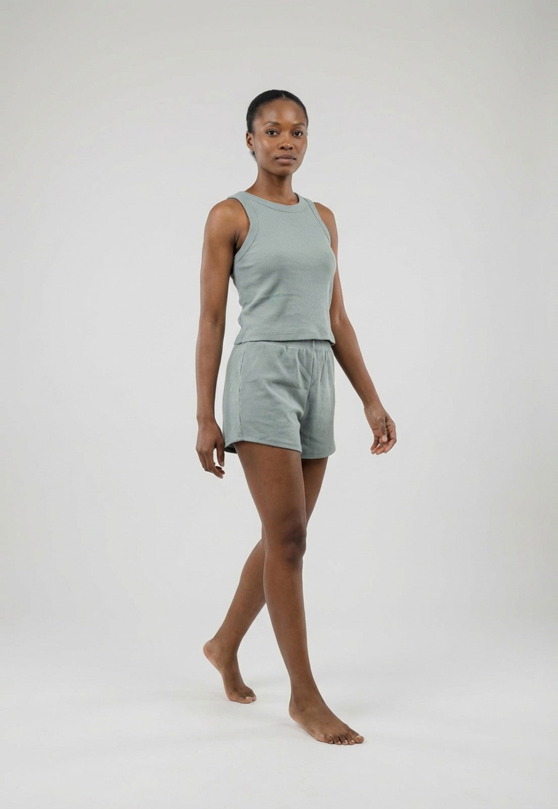 Imagem principal Conjunto Pijama Curto Feminino Hering Canelado Hering verde