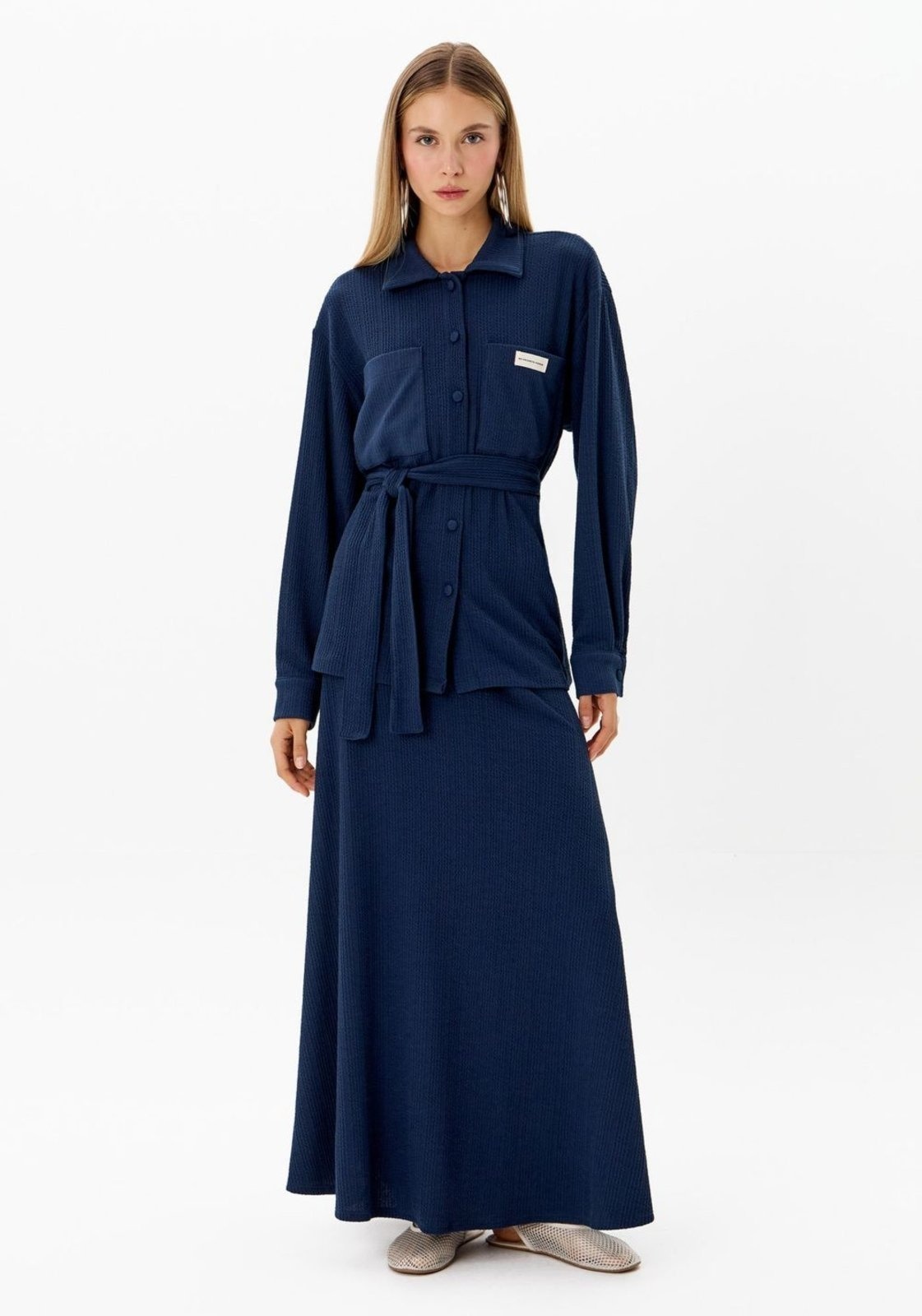 Imagem principal Saia Super Midi Texturizada My Favorite Things azul