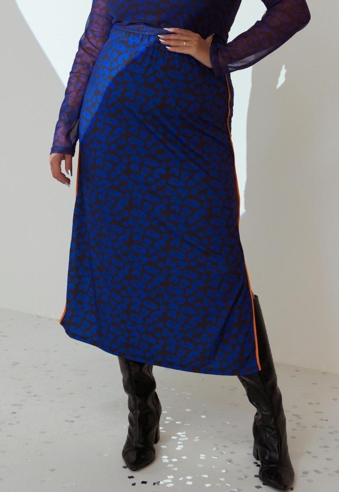 Imagem principal Saia Longuete Com Fendas Quintess azul