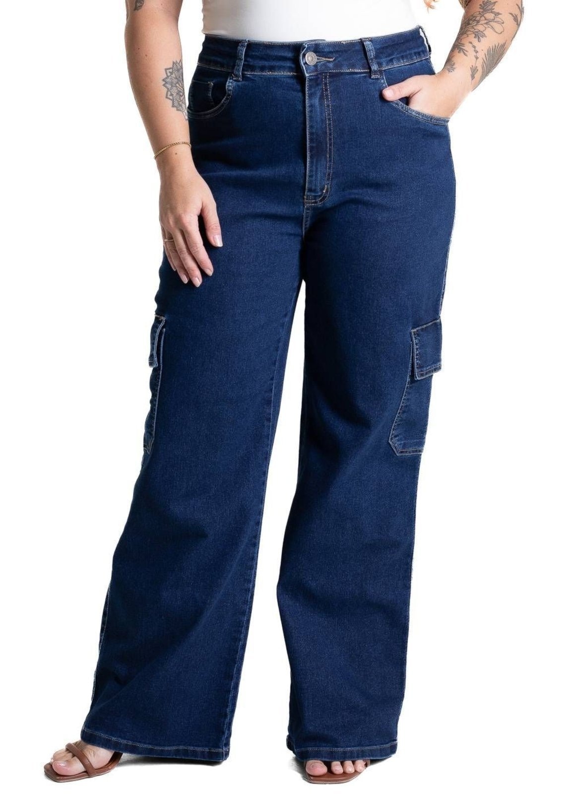 Imagem principal Calça Jeans Sawary Plus Size Wide Leg - 281075 Sawary azul