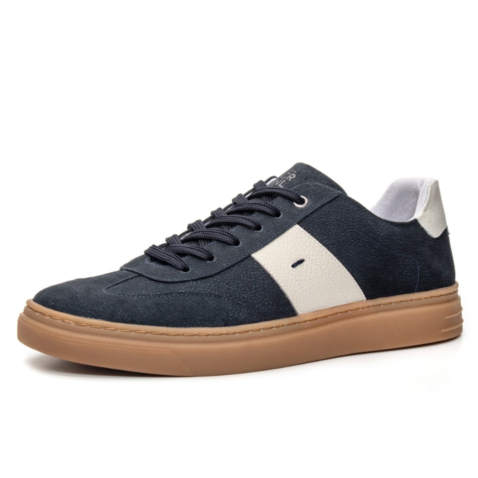 Imagem principal Tênis Masculino Casual Matteo Em Couro Marinho Coronello azul marinho/branco