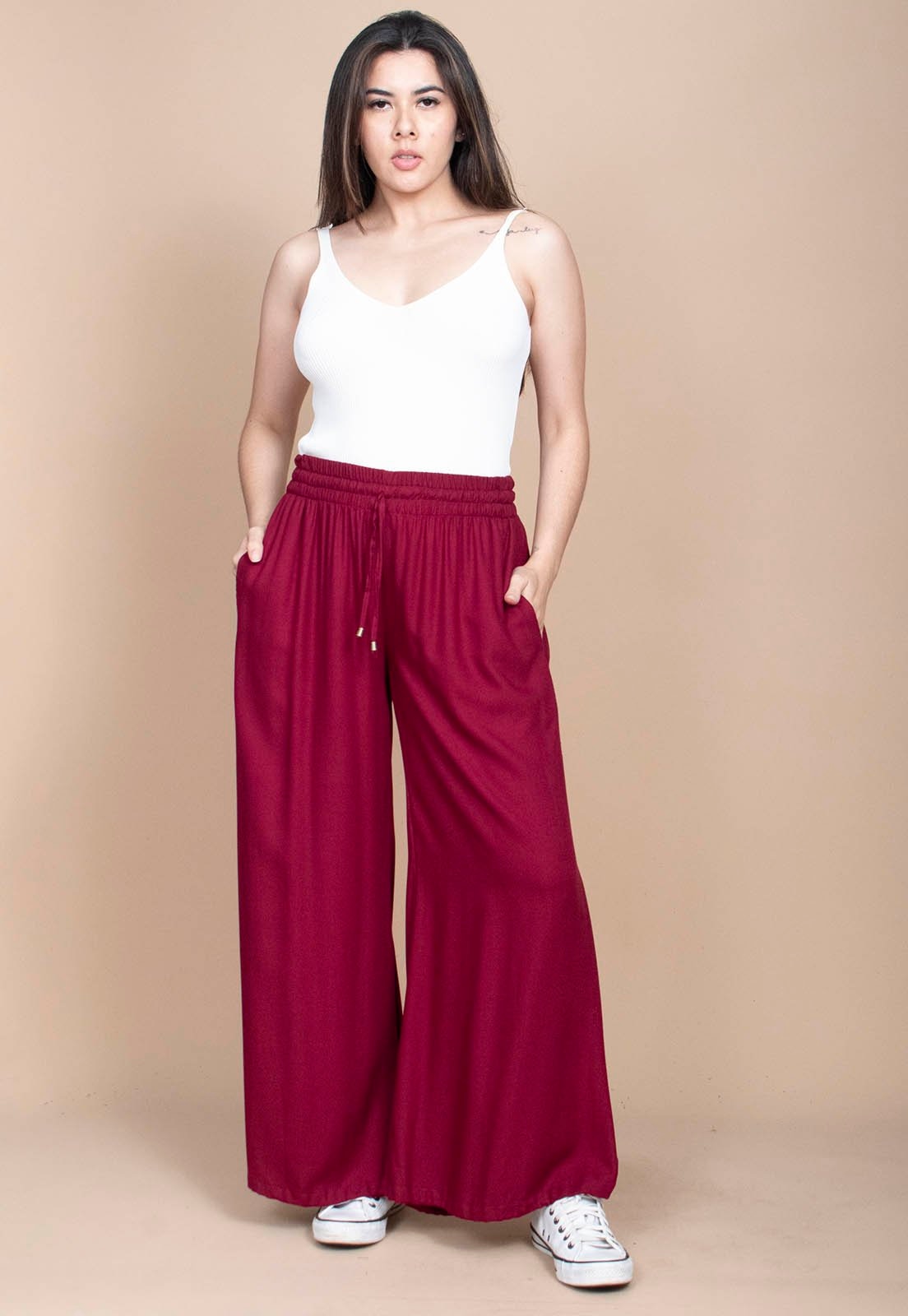 Imagem principal Calça Pantalona Cabanafree Viscose Cabanafree bordô/vermelho