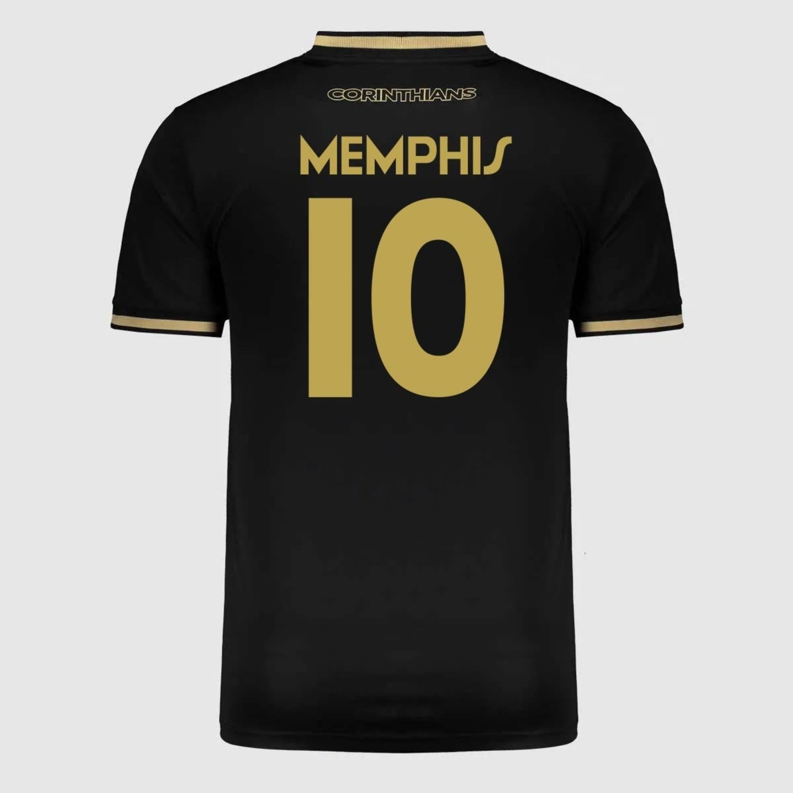 Imagem principal Infantil - Camisa Corinthians Classic 10 Memphis Preta e Dourada Coimbra preto