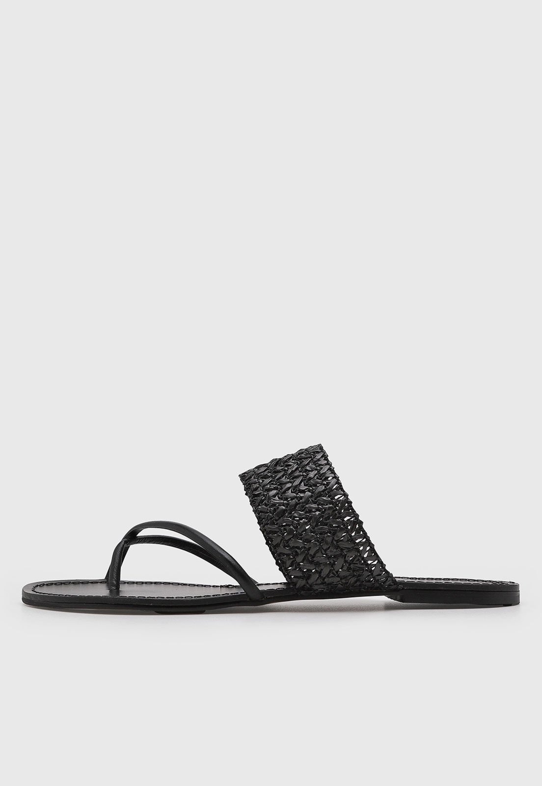 Imagem principal Rasteira Feminina Luiza Barcelos Tiras Trançadas Preta Luiza Barcelos preto