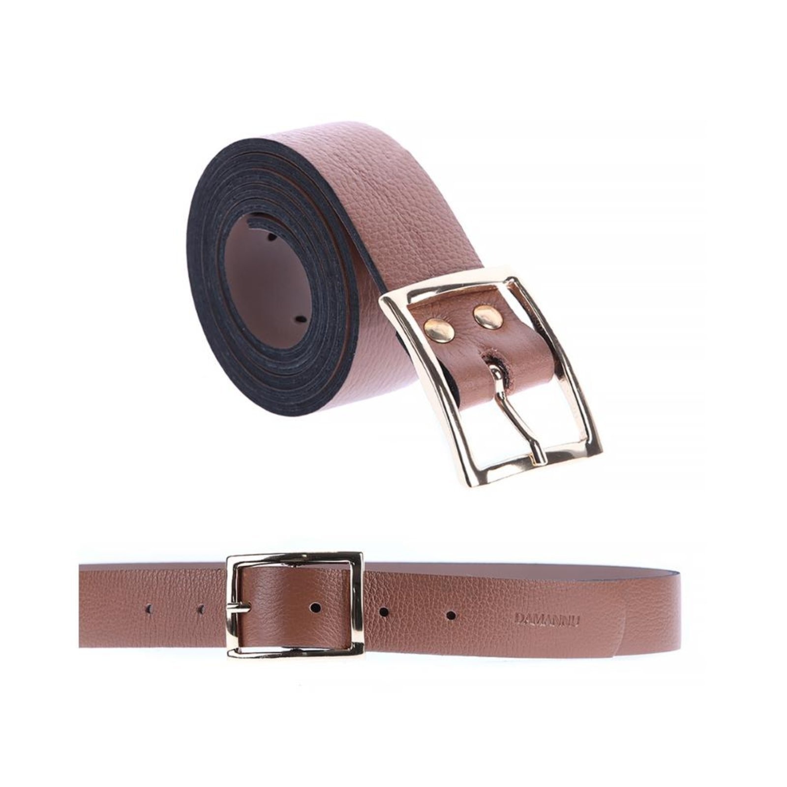 Imagem principal Nelly - Cinto Femino Couro Legítimo Fivela Dourada Damannu Shoes preto