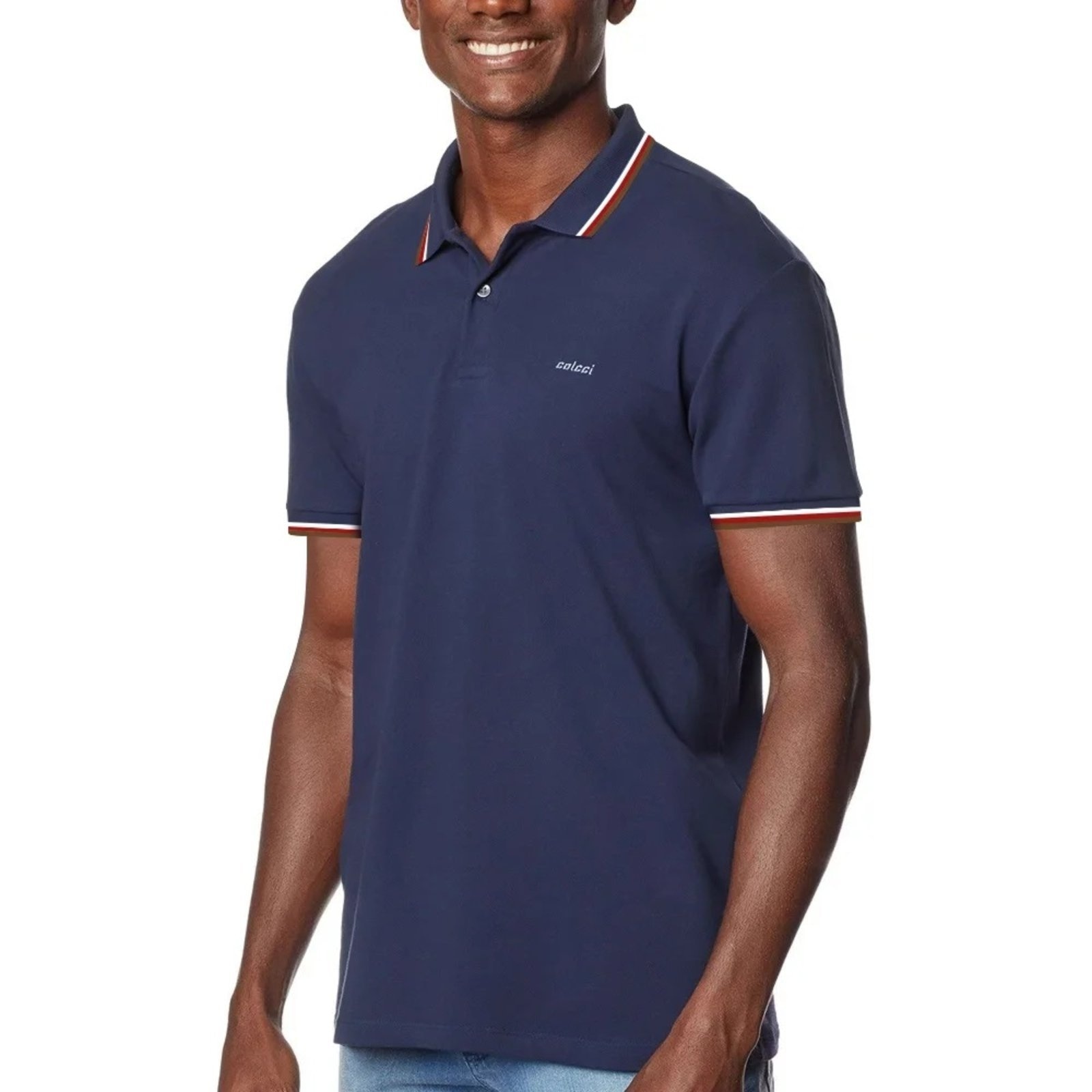 Imagem principal Camisa Polo Colcci 3 Listras Pr26 Marinho Masculino Colcci azul marinho