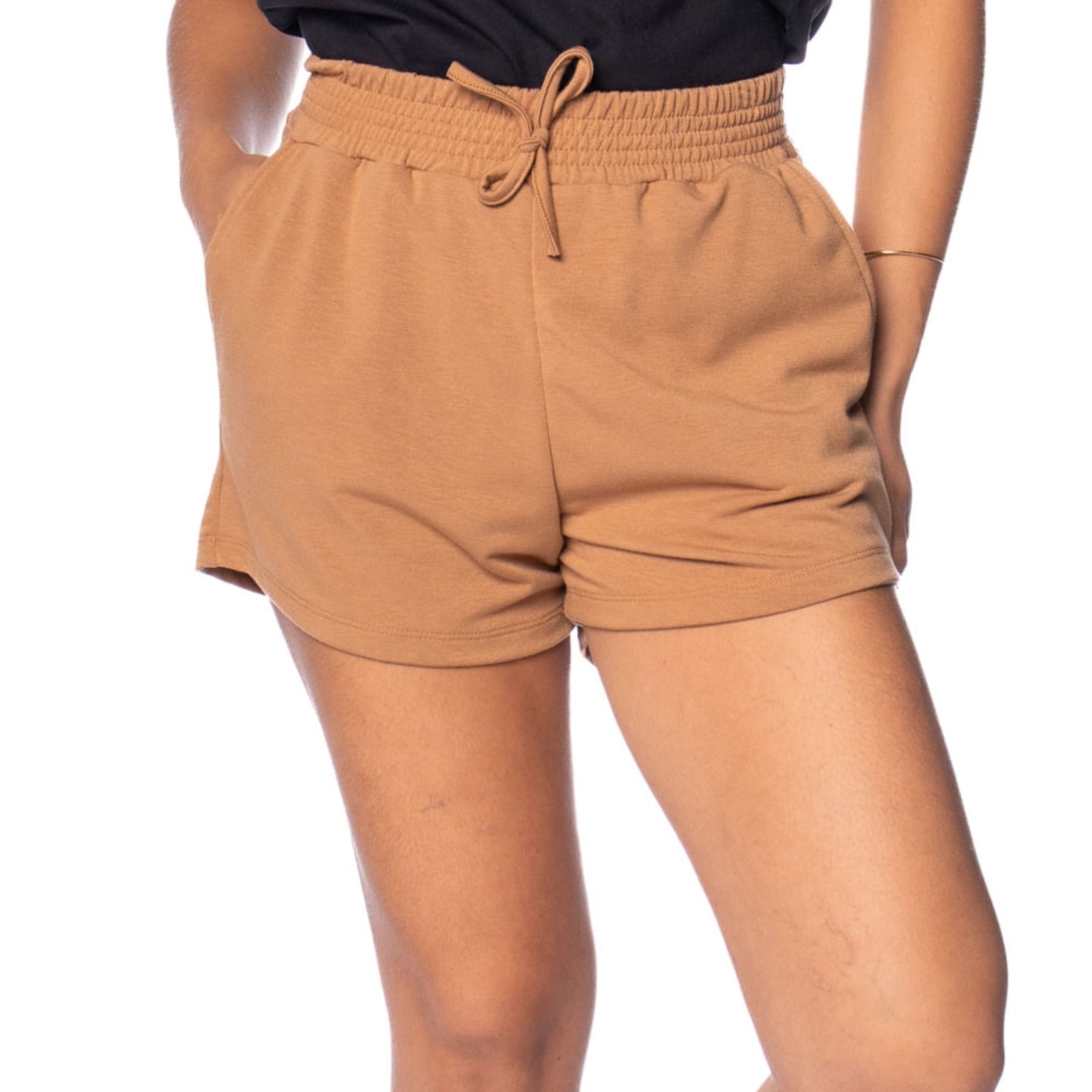 Imagem principal Short Feminino LZT Moletom Cintura Alta LZT caramelo