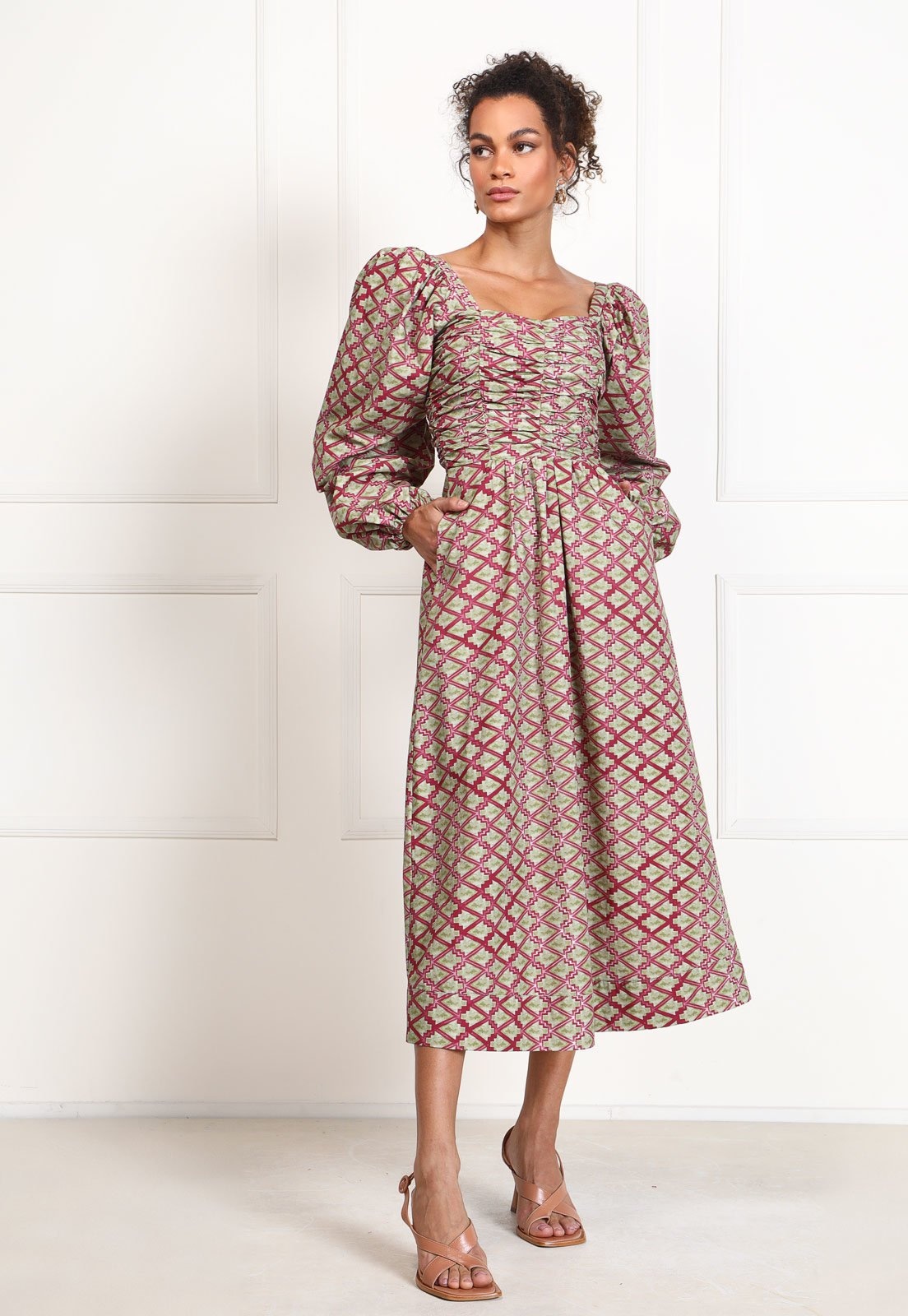 Imagem principal Vestido Cruise Midi Geométrico Cruise vinho