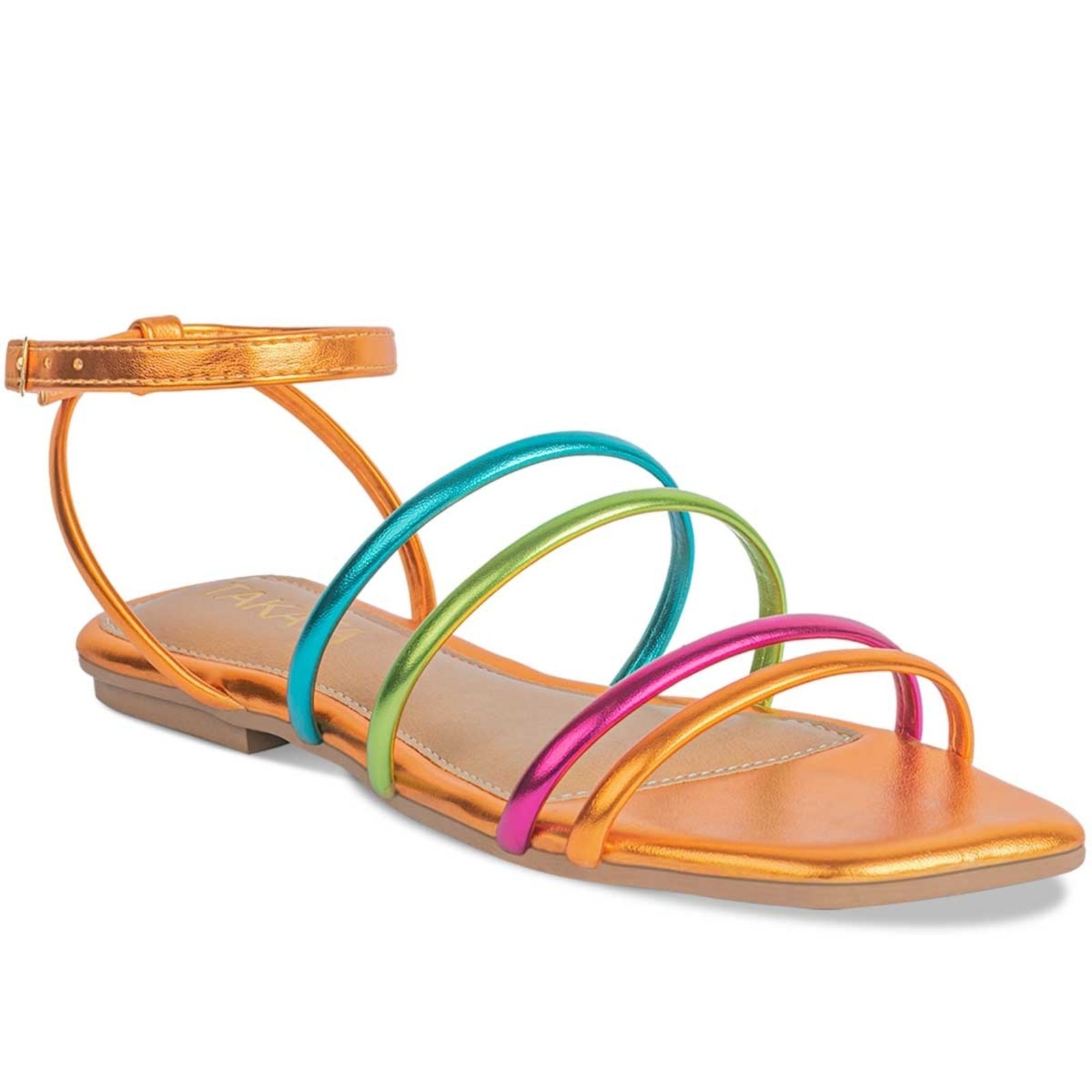 Imagem principal Sandália Feminina Rasteirinha Tiras Colorida Confortável Leve Moda TAKATA BY RAFAEL TAKATA multicolorido