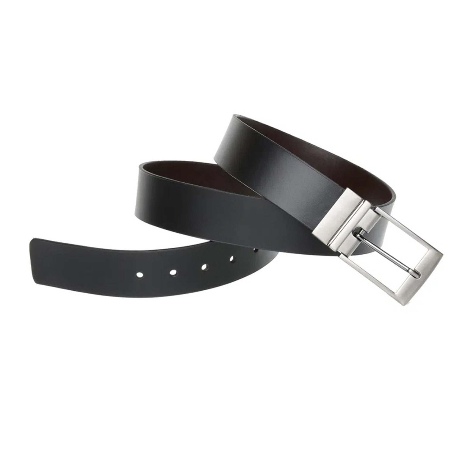 Imagem principal Cinto Social Malbork Dupla Face Couro e Marrom com Fivela Giratória S333_40PM Malbork preto