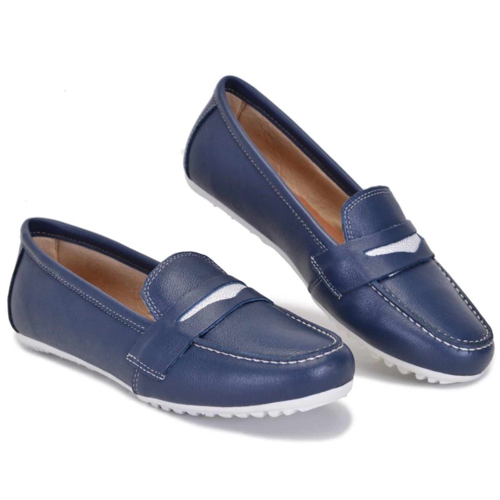 Imagem principal Mocassim Sapato Feminino Couro Legítimo Casual ROMEU E JULIETA SHOES azul marinho