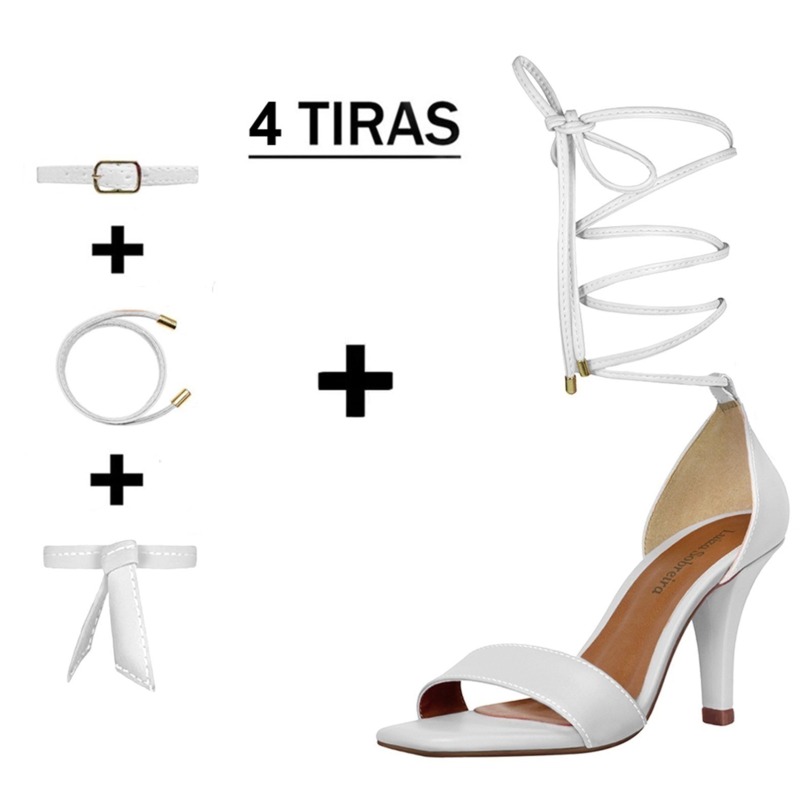 Imagem principal Sandália Troca Tira Salto Alto Fino Luiza Sobreira Branca Mod. 2137-2 Luiza Sobreira branco