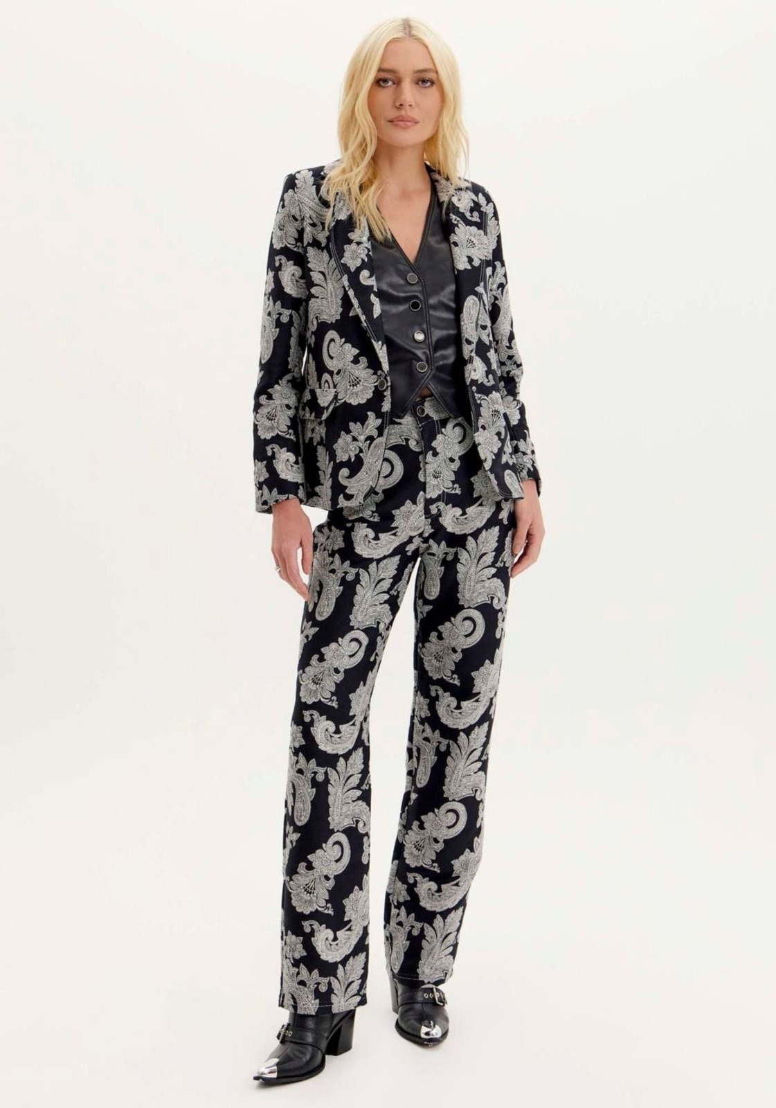 Imagem principal Calça Full Length Jacquard Lança Perfume preto