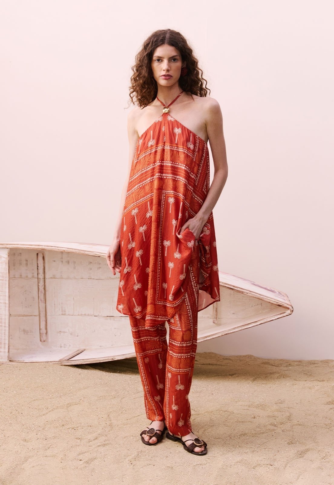 Imagem principal Calça Cenoura CaCay Estampada Tauari CaCay laranja