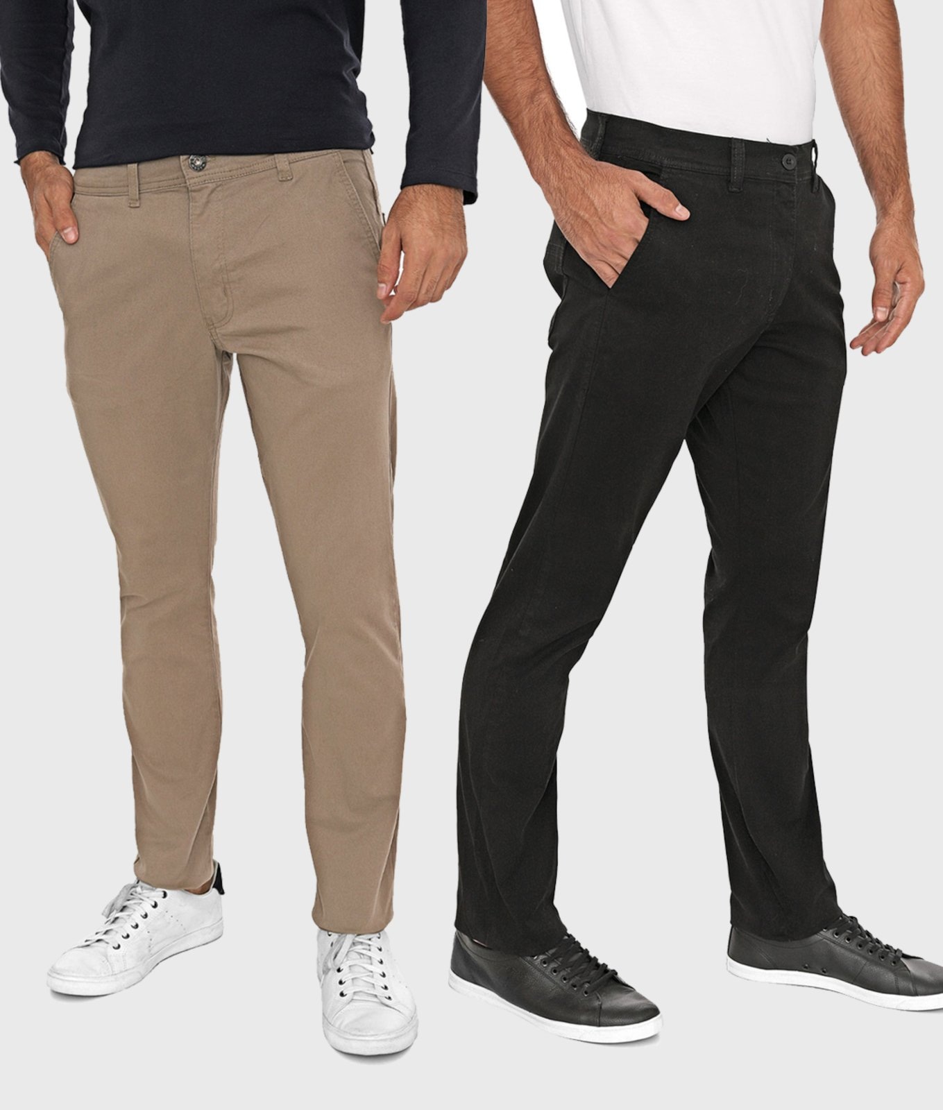 Imagem principal Kit 2 Calças Macaw Sarja Elastano Insert e Macaw bege/multicolorido/preto multicolor