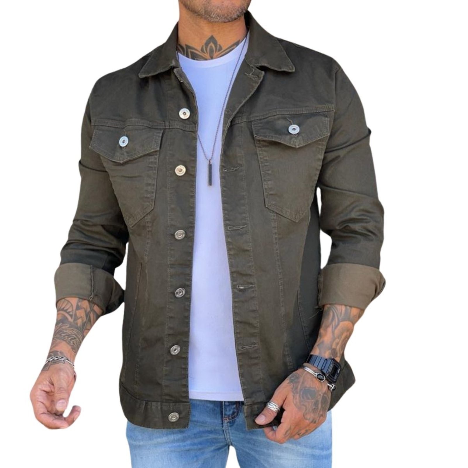 Imagem principal Jaqueta Masculina Alleppo Collor Jeans Loka verde