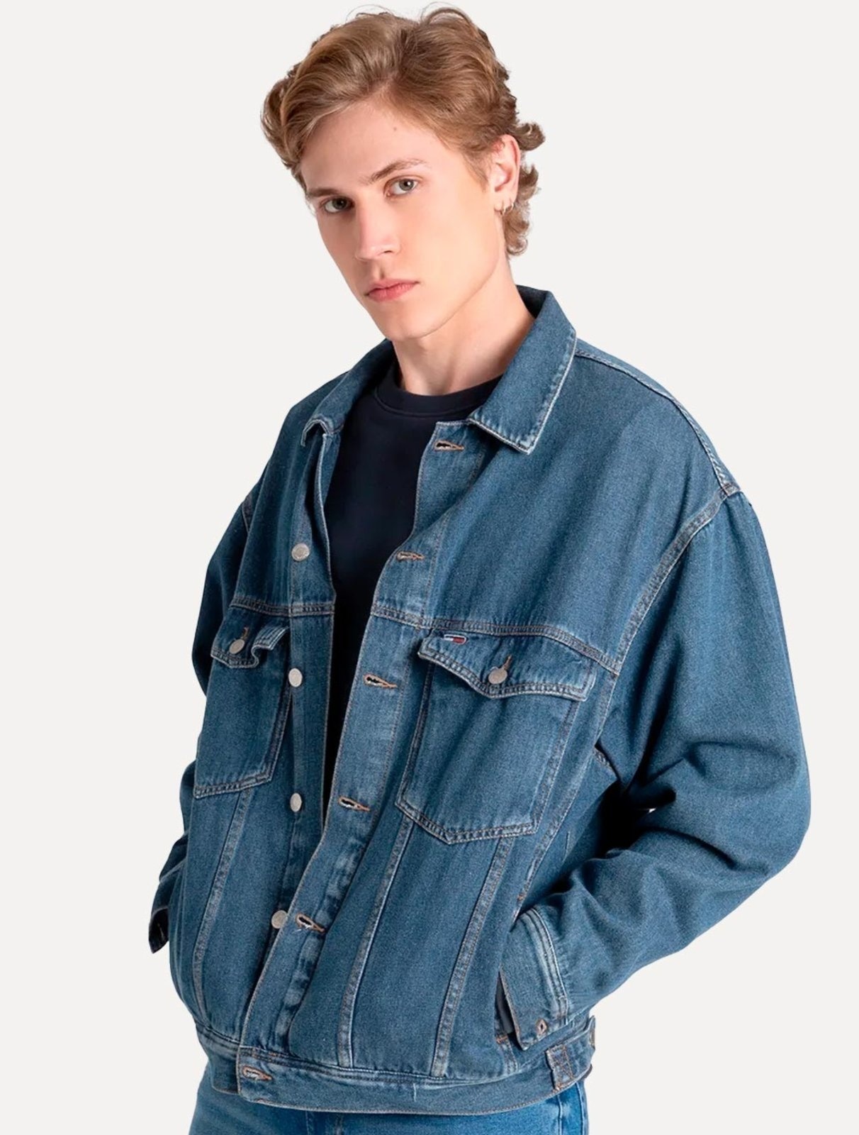 Imagem principal Jaqueta Tommy Jeans Masculina Ryan Trucker Denim Azul Médio Tommy Jeans azul denim