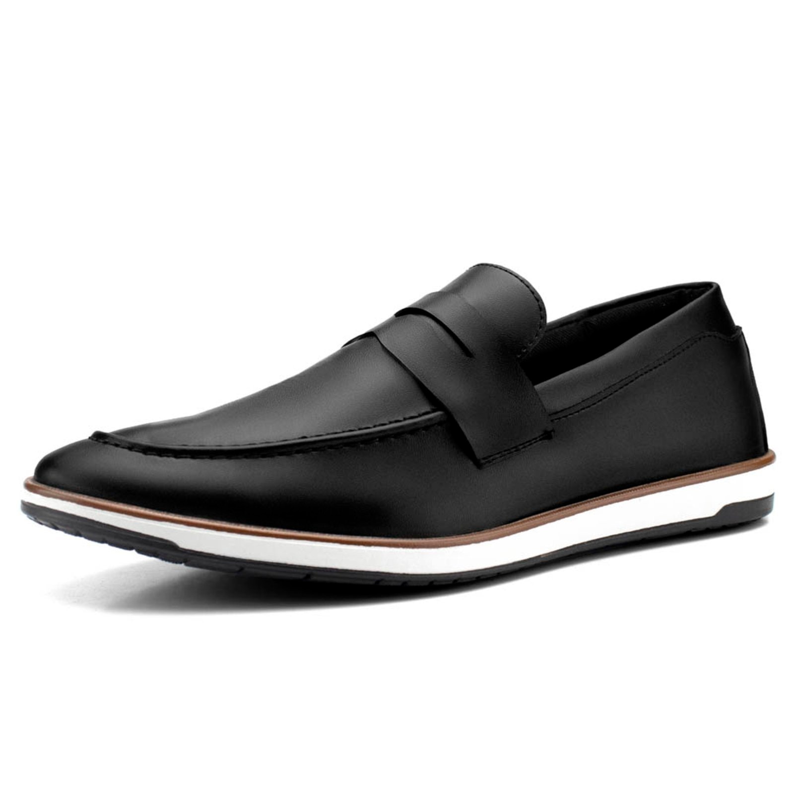 Imagem principal Sapato Loafer Masculino Bredeni Social Sem Cadarço Mocassim Slip On Resistente BREDENI preto