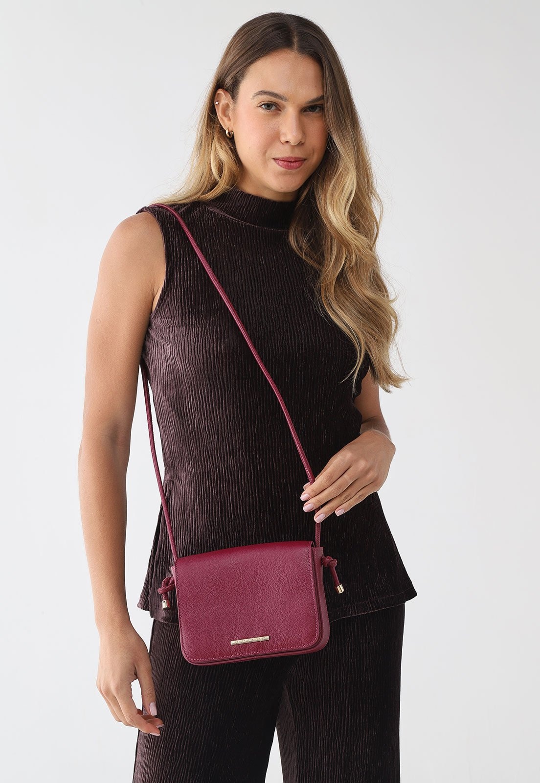 Imagem principal Bolsa Grande Jorge Bischoff Detalhe Metálico Jorge Bischoff vinho