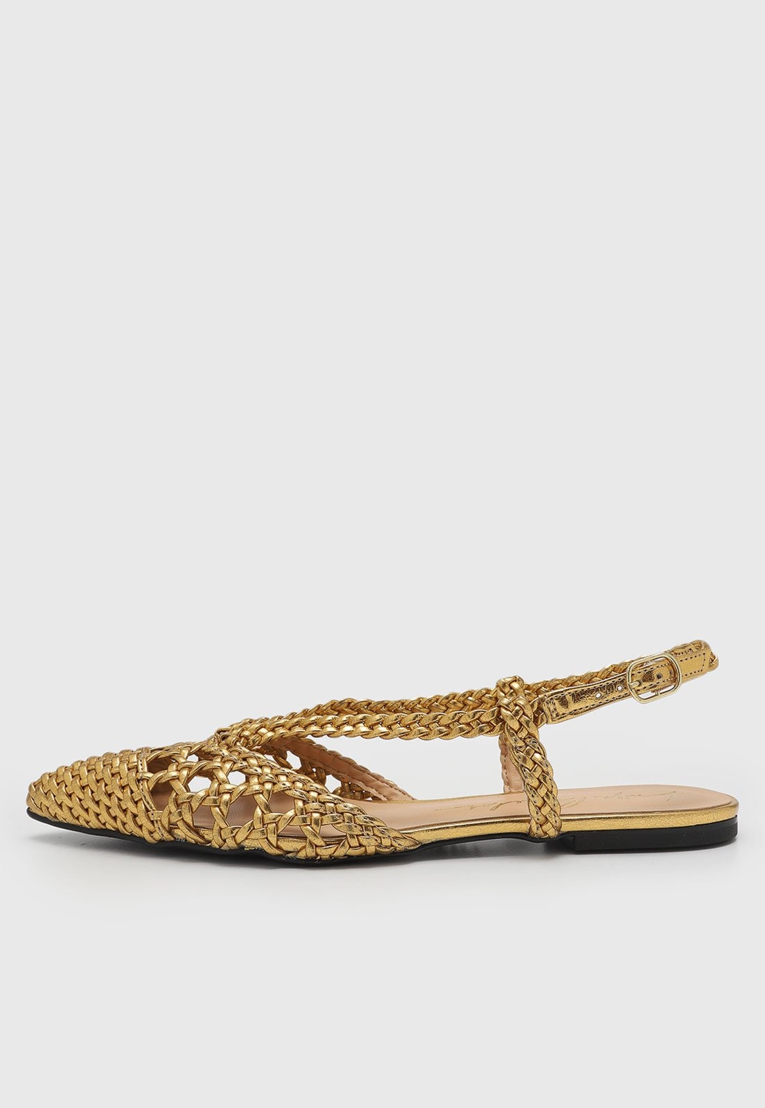 Imagem principal Sapatilha Luiza Barcelos Trançada Dourada e Preta Luiza Barcelos dourado