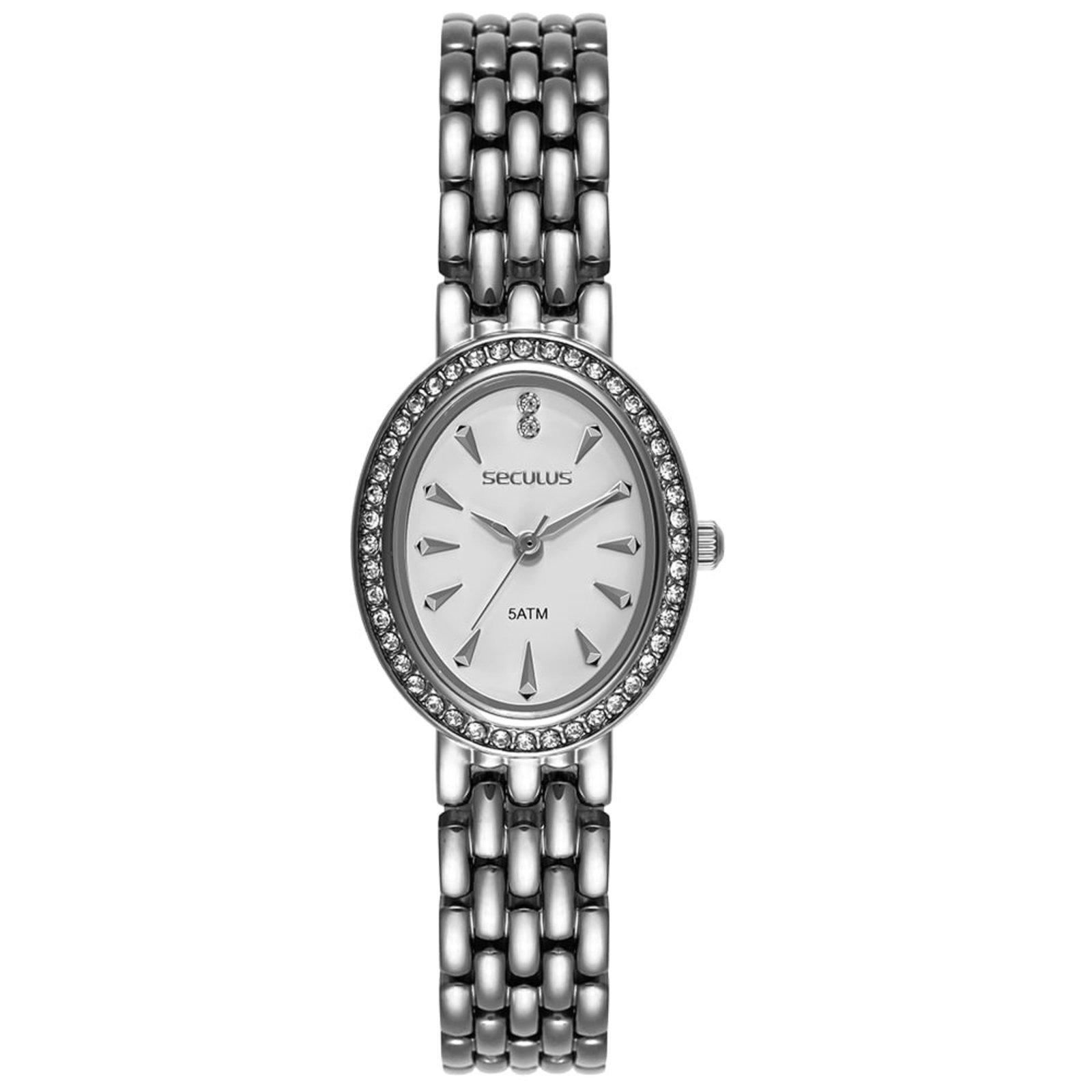 Imagem principal Relógio Feminino Seculus Aço Oval com Cristais Seculus prata