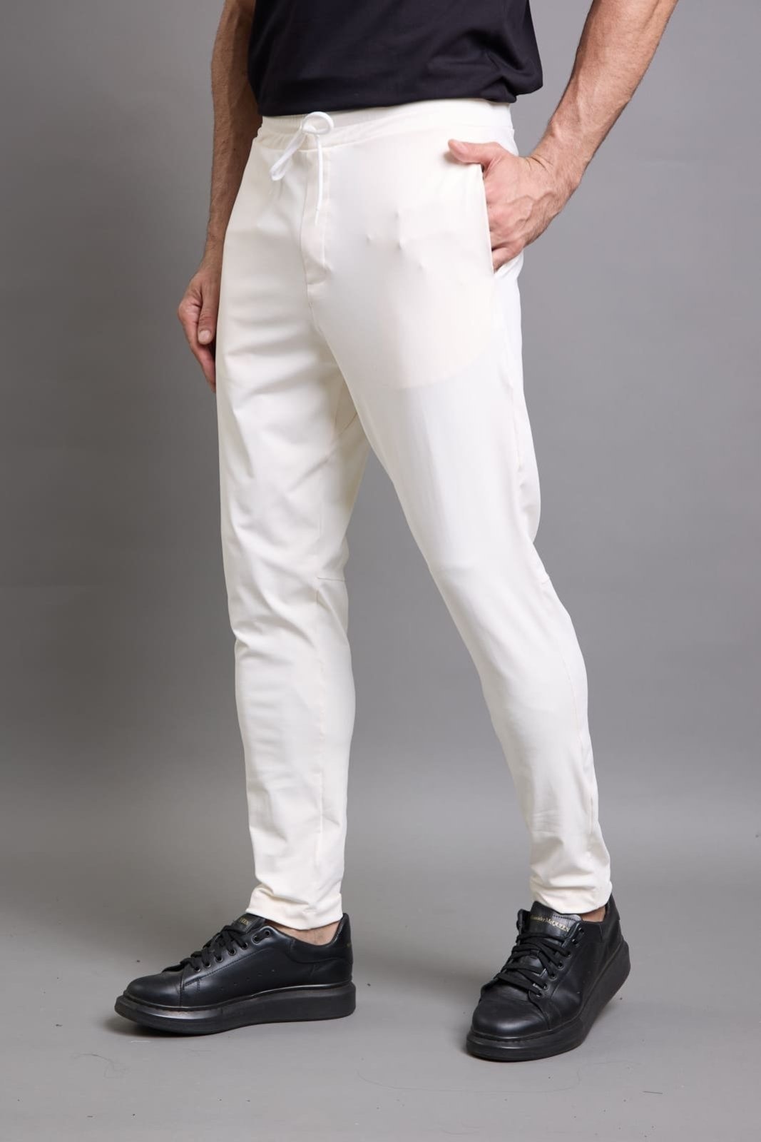 Imagem principal Calça Casual Flexível Masculina em Poliamida Dialogo Jeans Off-White DIALOGO off-white white
